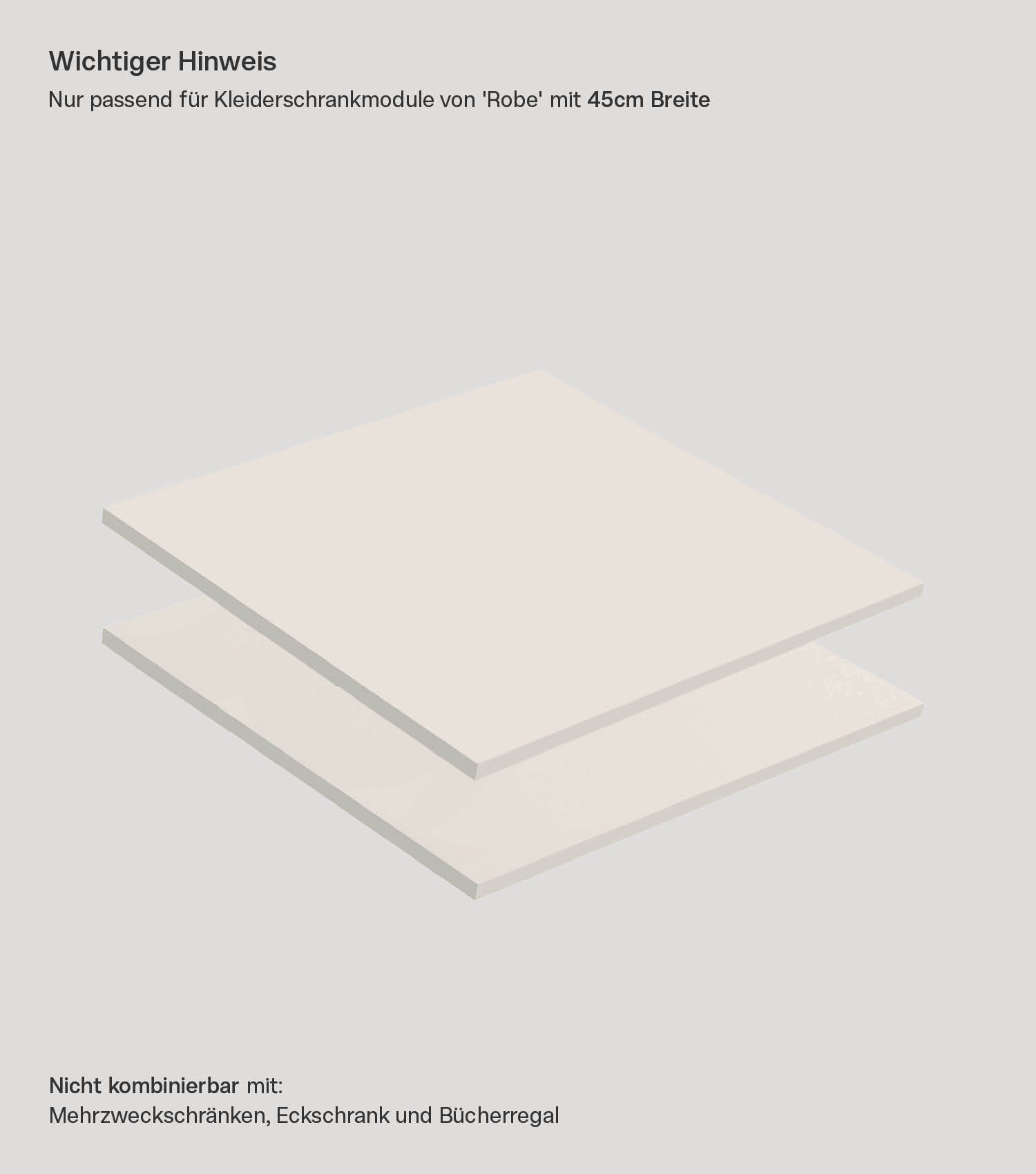 Einlegeböden 'Die Einleger' Regalböden für Kleiderschrank 'Robe'