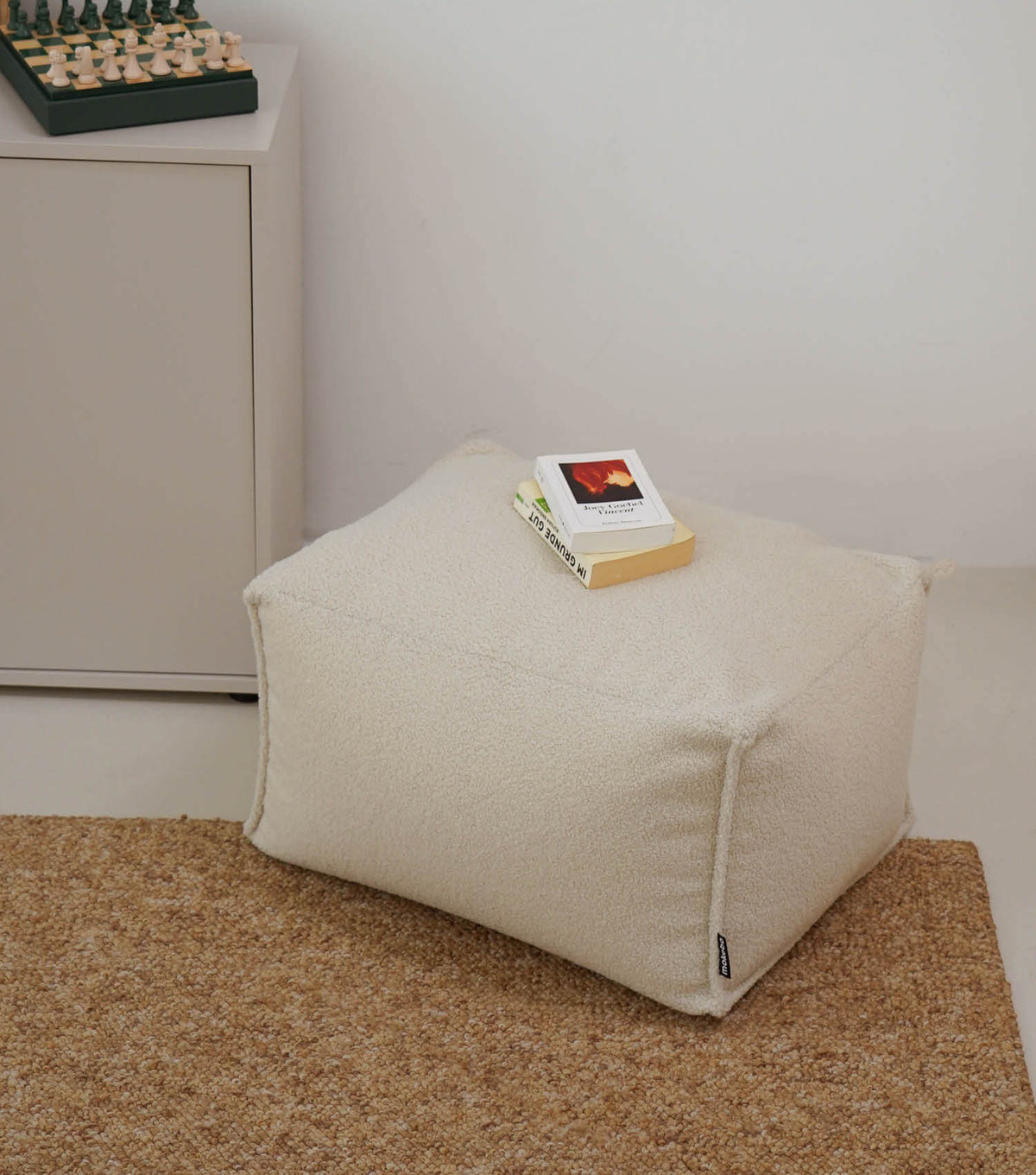 mokebo® 'Block' Bouclé pouf footstool seat cushion floor cushion