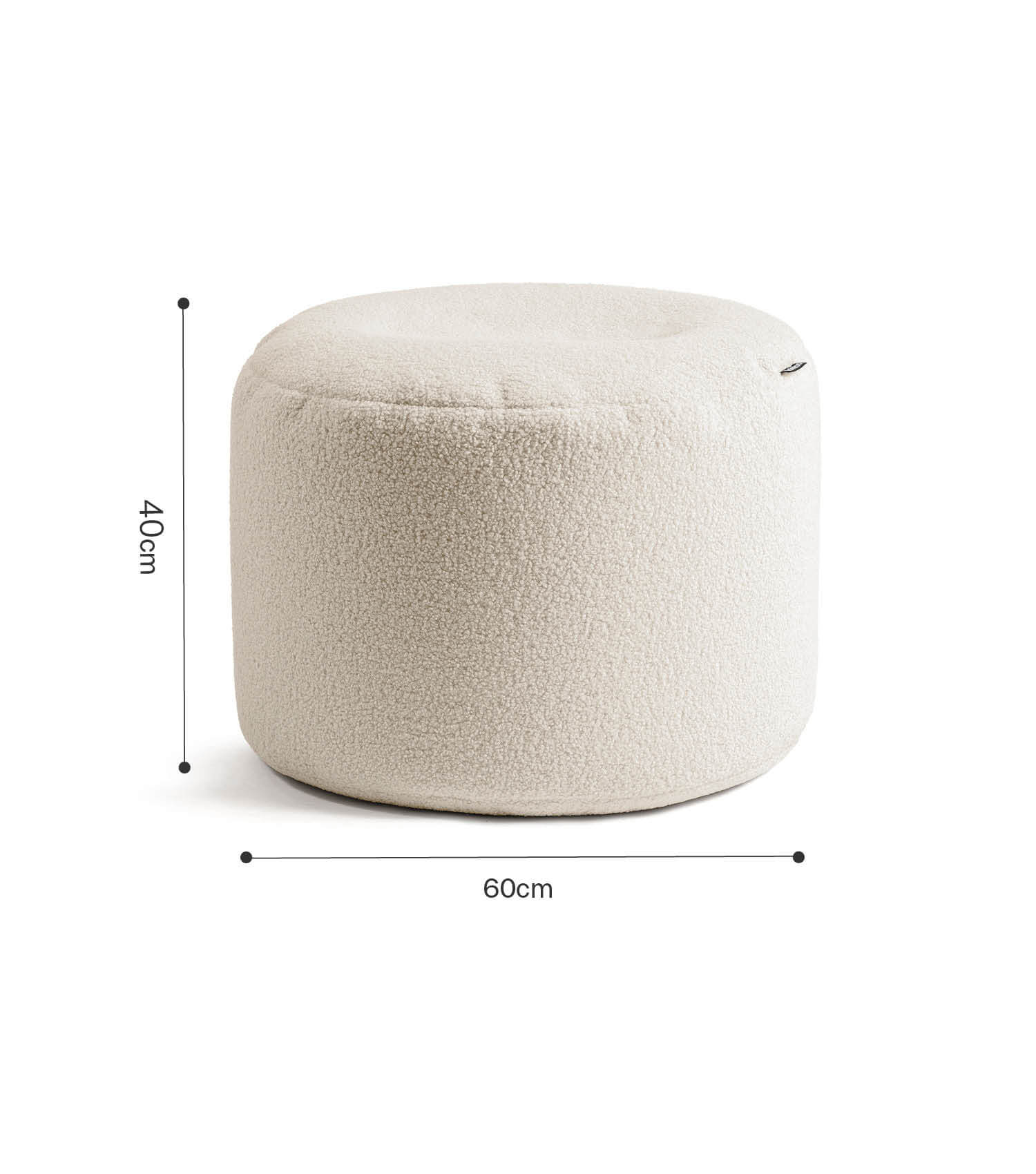 mokebo® 'Mochi' Bouclé Pouf Sitzhocker Fußhocker Beistelltisch