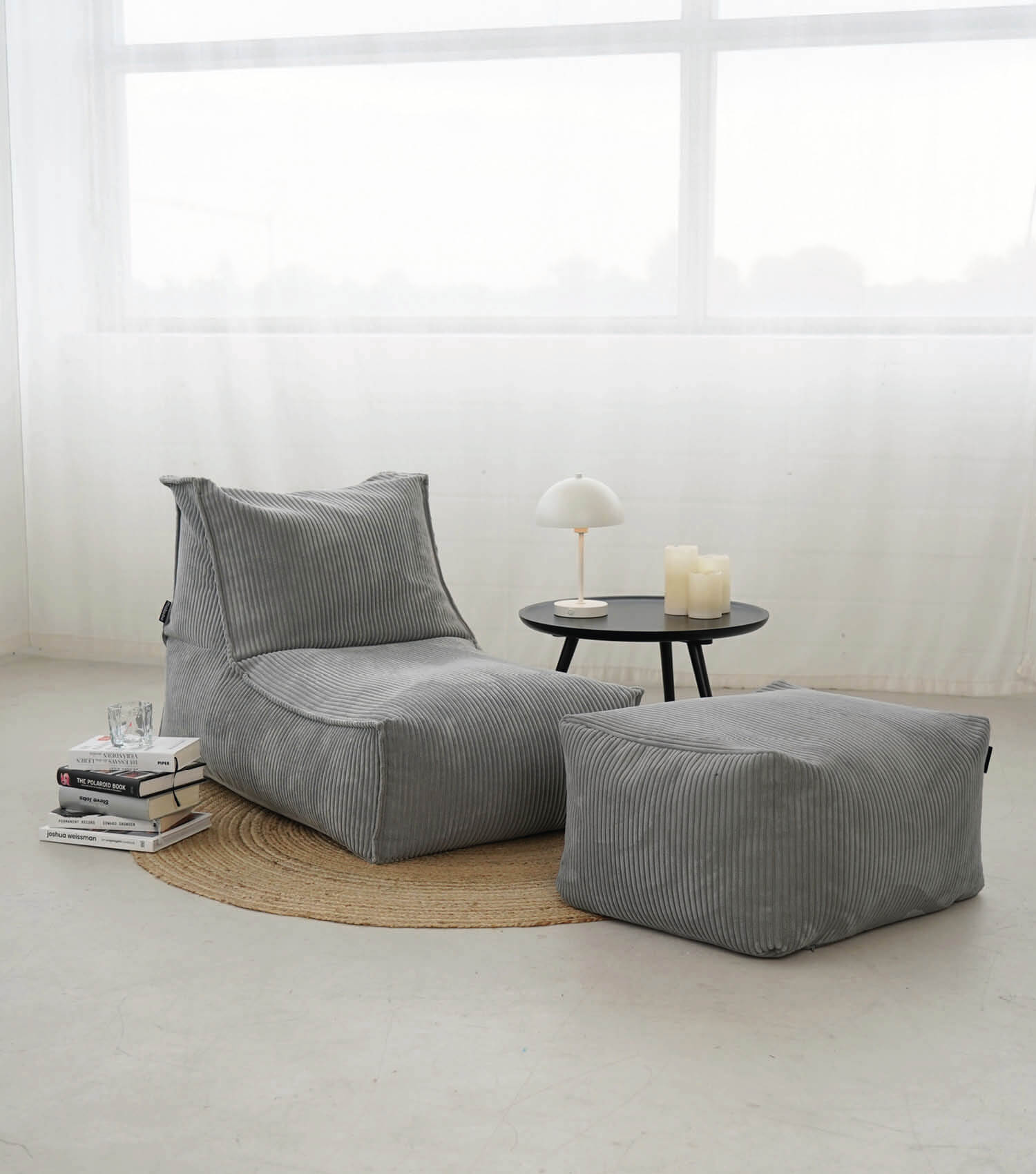 Sitzsack XXL + Pouf für Kinder & Erwachsene mit Füllung 'Der Gelassene'