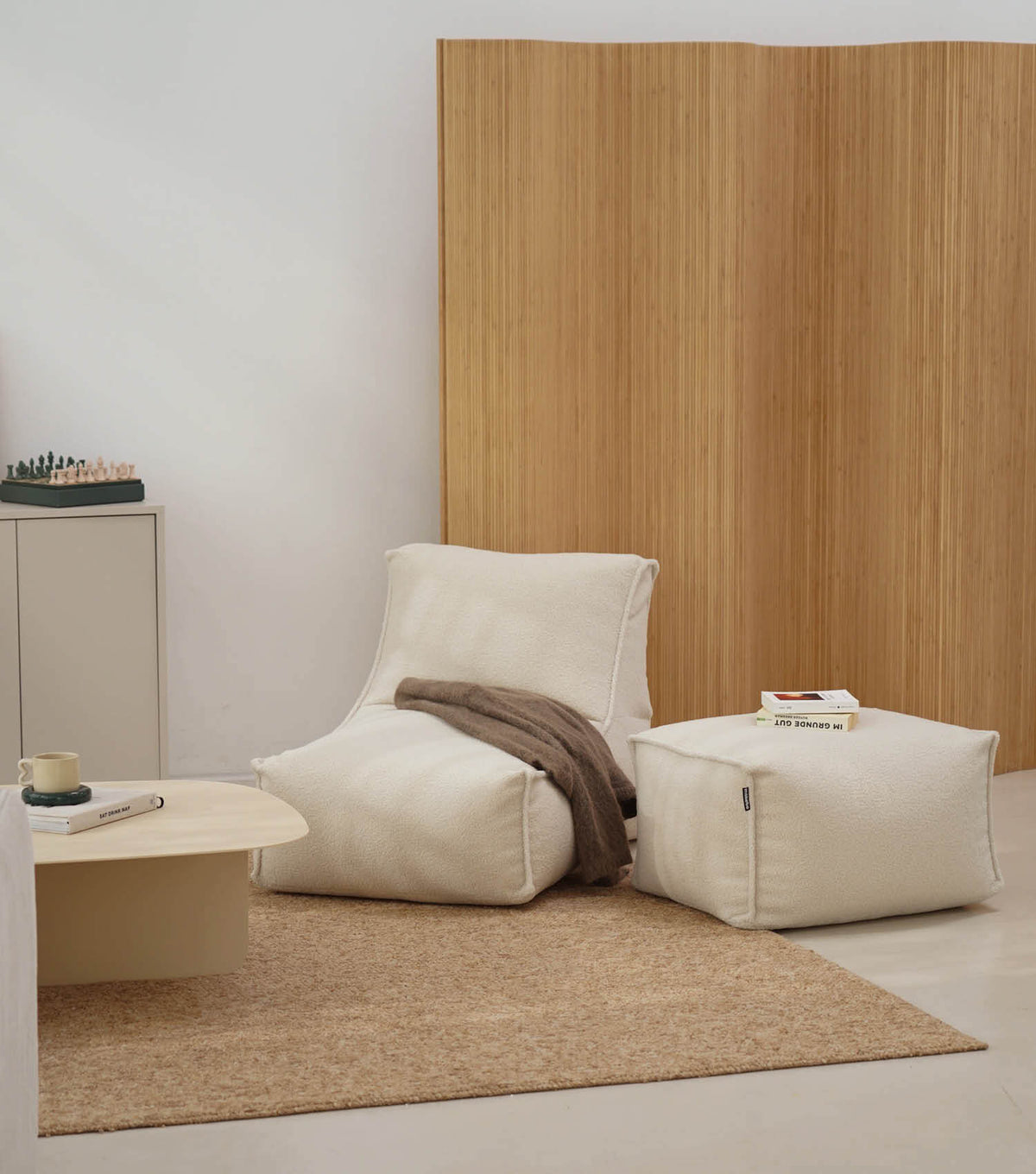 mokebo® 'Doze' Bouclé zitzak bean bag relaxplek leesfauteuil