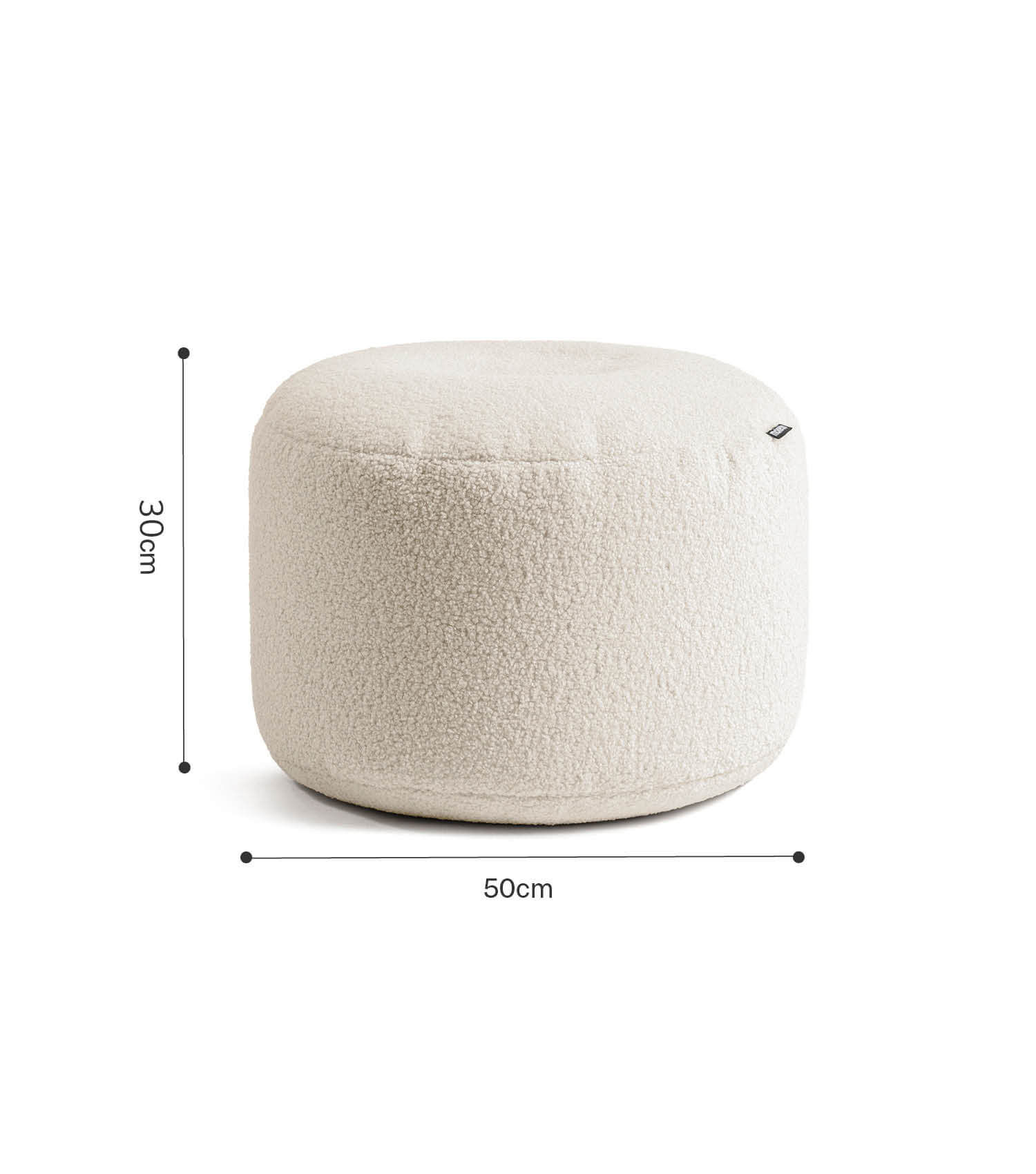 mokebo® 'Mochi' Bouclé Pouf Sitzhocker Fußhocker Beistelltisch
