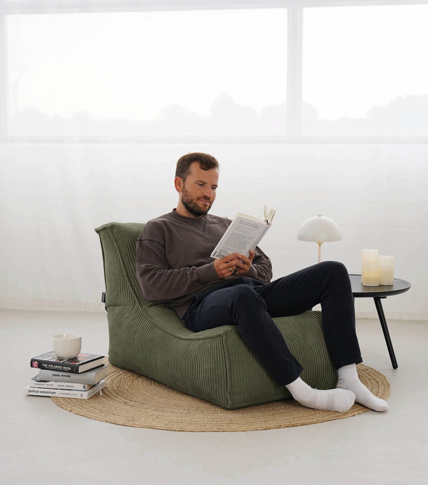 Sitzsack XXL + Pouf für Kinder & Erwachsene mit Füllung 'Der Gelassene'