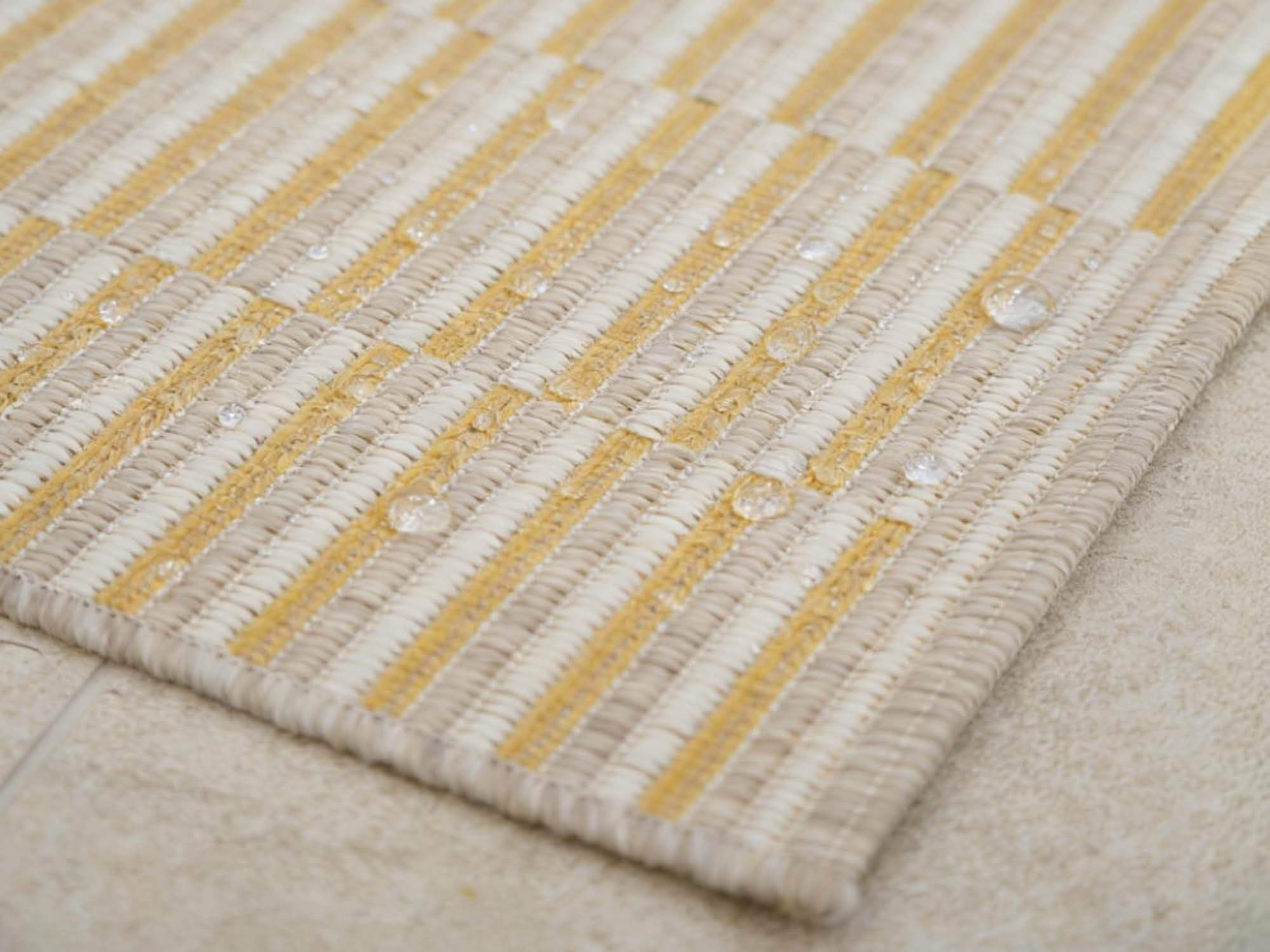 Wasserabweisender Outdoor Teppich in Gelb Beige