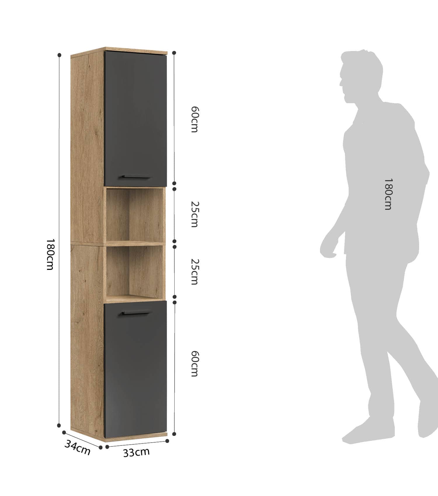Bad-Hochschrank Badezimmerschrank Badschrank Badezimmerregal Schrank