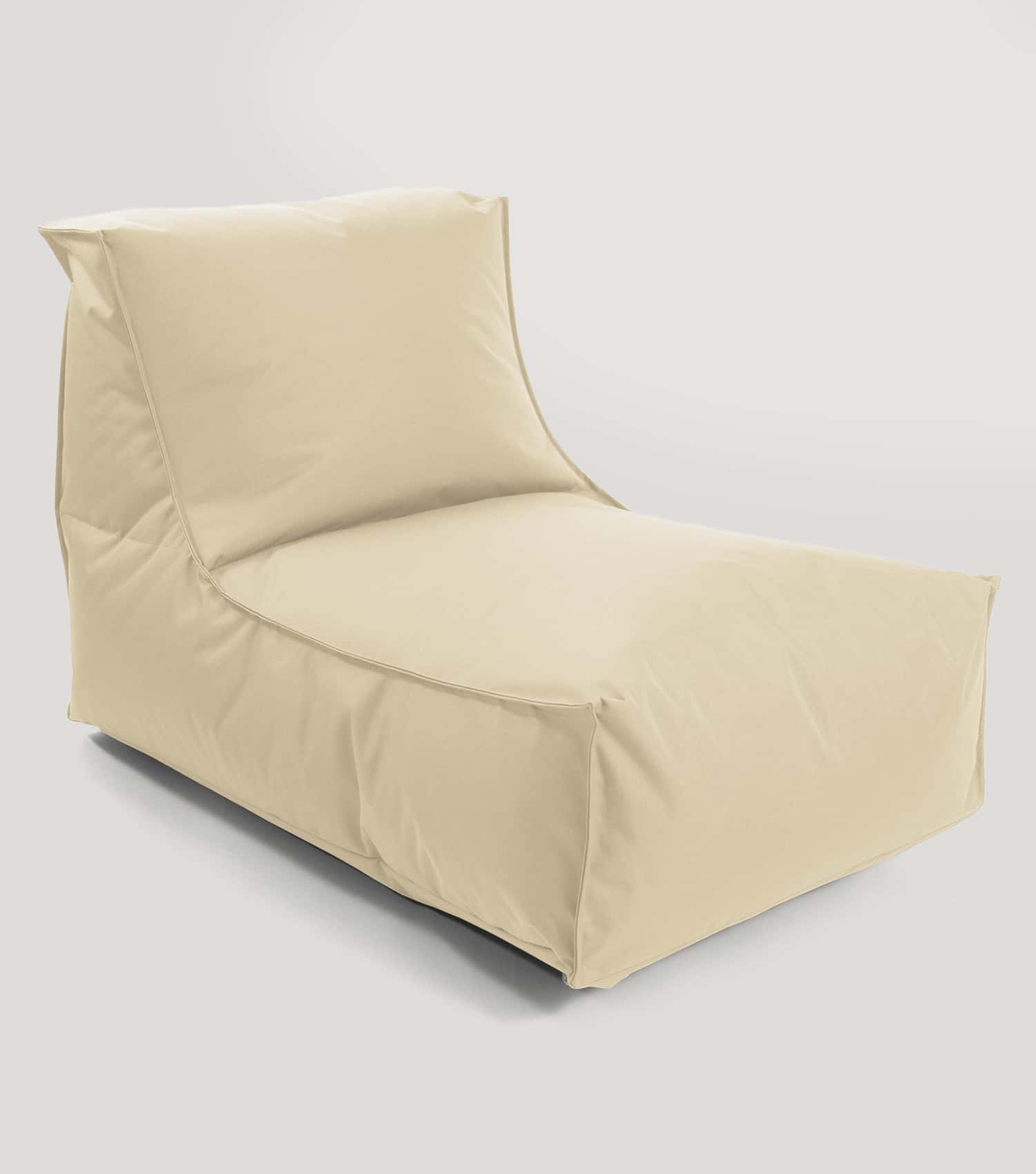 Pouf de sol convertible en bain de soleil bean bag beige
