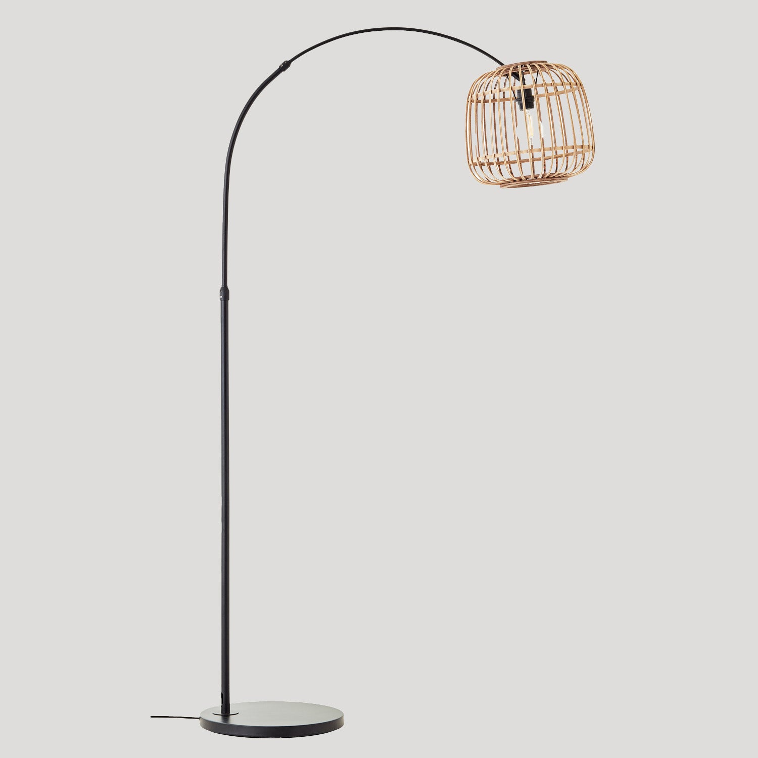 Stehlampe Boho Style mit Rattan 'Die Natürliche' Bambus, Korb, Holz