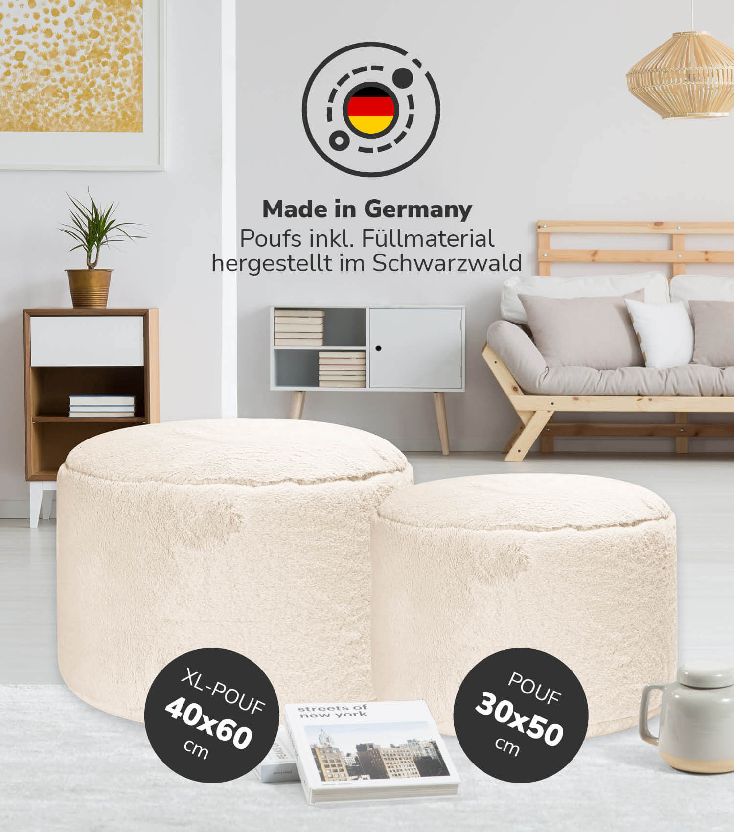 Pouf Hocker Sitzhocker Fußhocker Beistelltisch Sitzpouf Puff Sitzwürfel