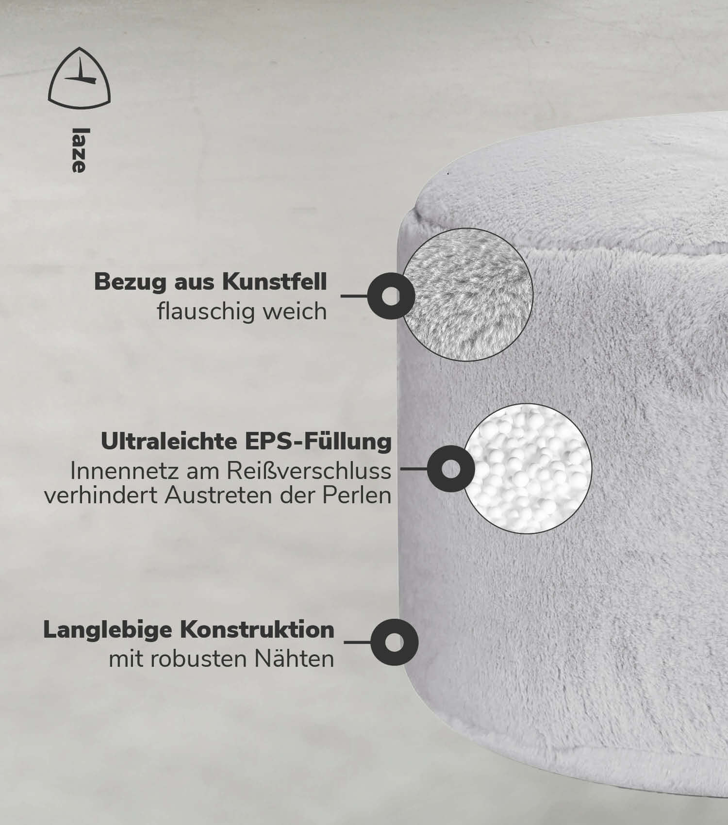 Pouf Hocker Sitzhocker Fußhocker Beistelltisch Sitzpouf Puff Sitzwürfel