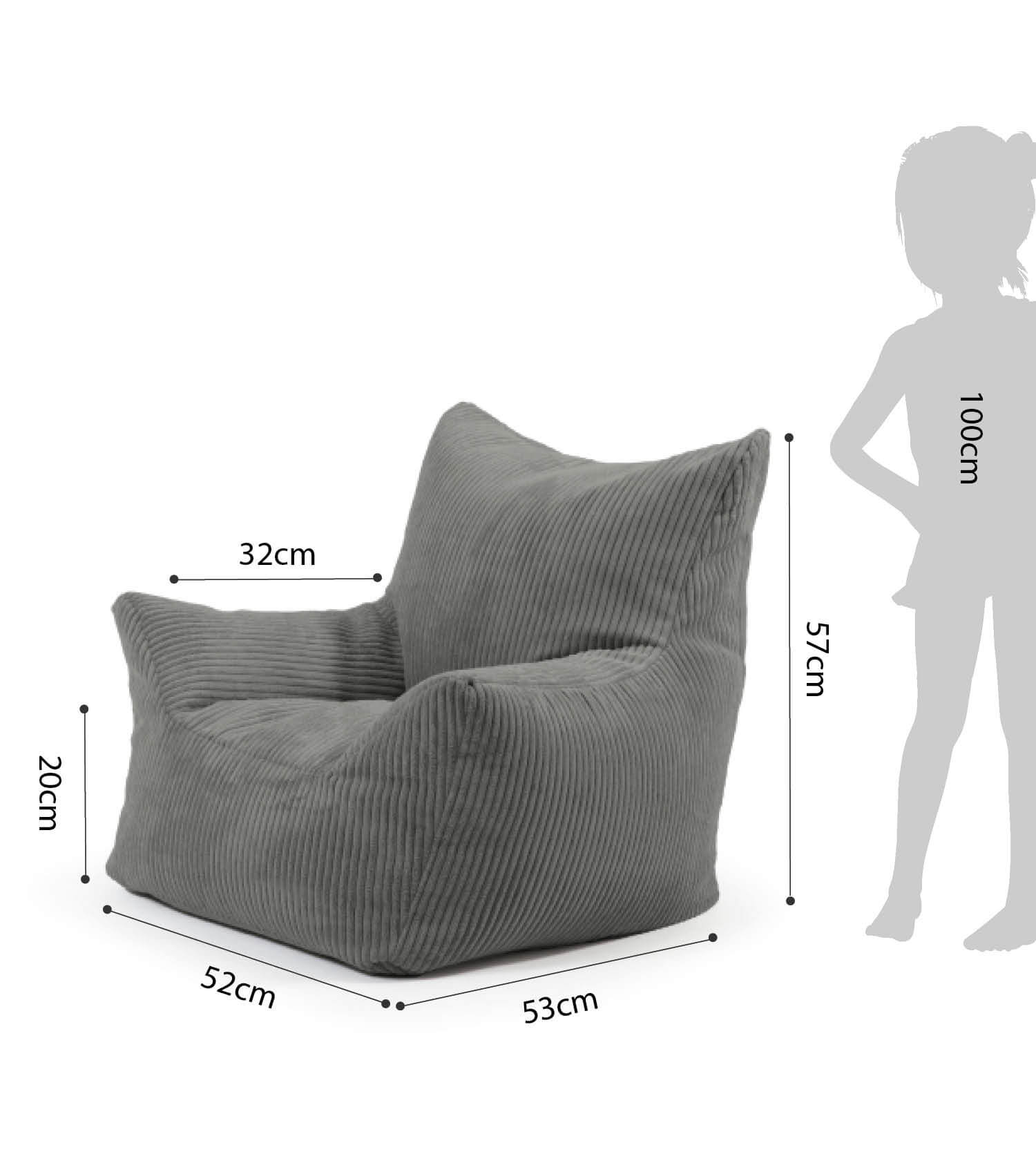 Kinder Sitzack Cord Kindersessel Lesesessel Bodenkissen Kindersitzsack
