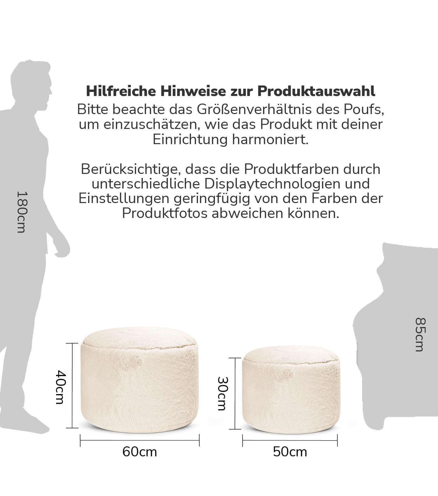 Pouf Hocker Sitzhocker Fußhocker Beistelltisch Sitzpouf Puff Sitzwürfel