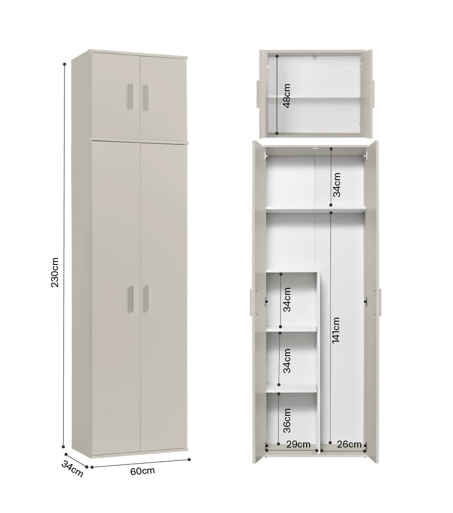 Mehrzweckschrank Hochschrank Schuhschrank Allzweckschrank Flurschrank
