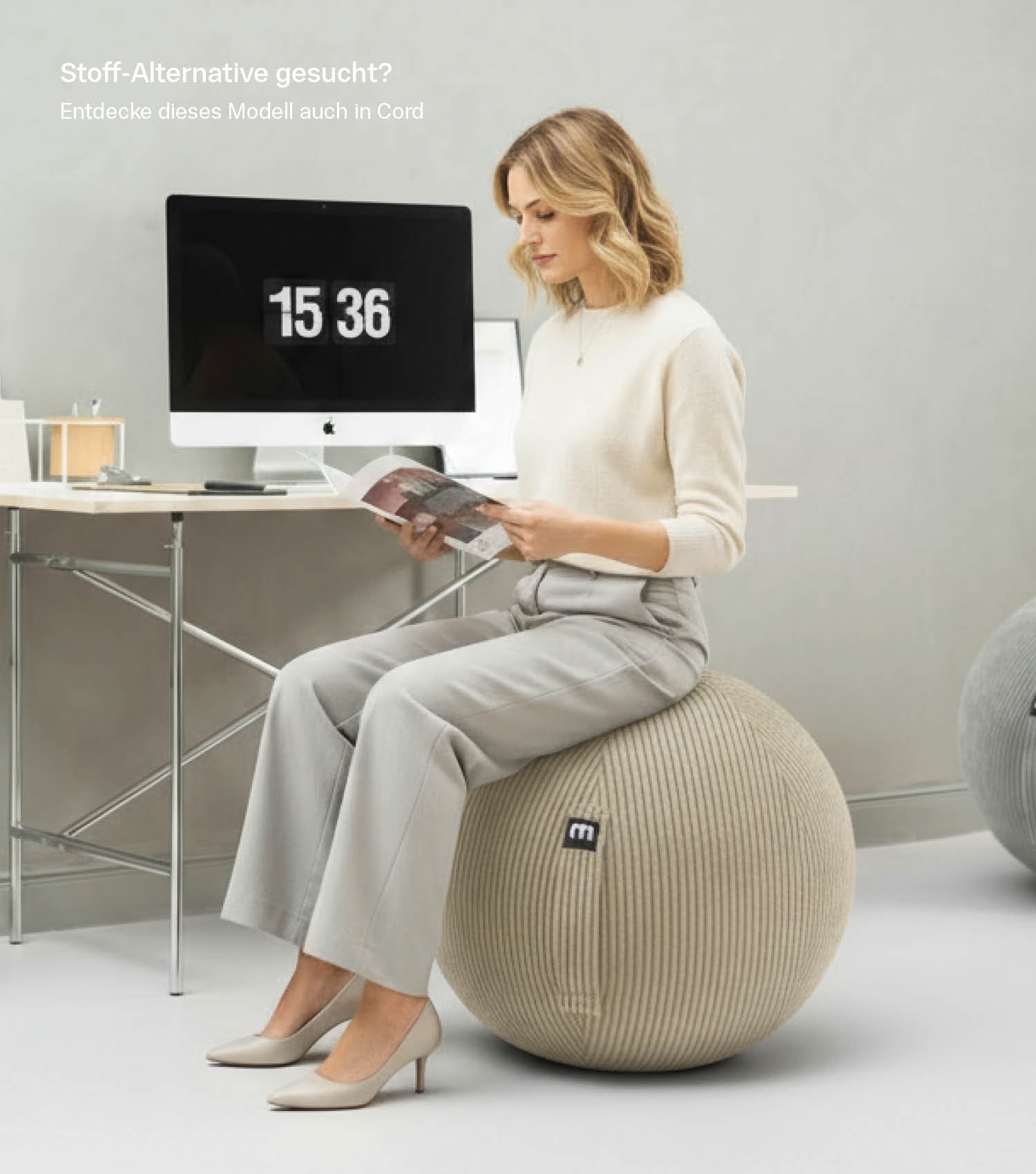Stoff Sitzball Büro ergonomisch Gymnastikball Pezziball Bürostuhl