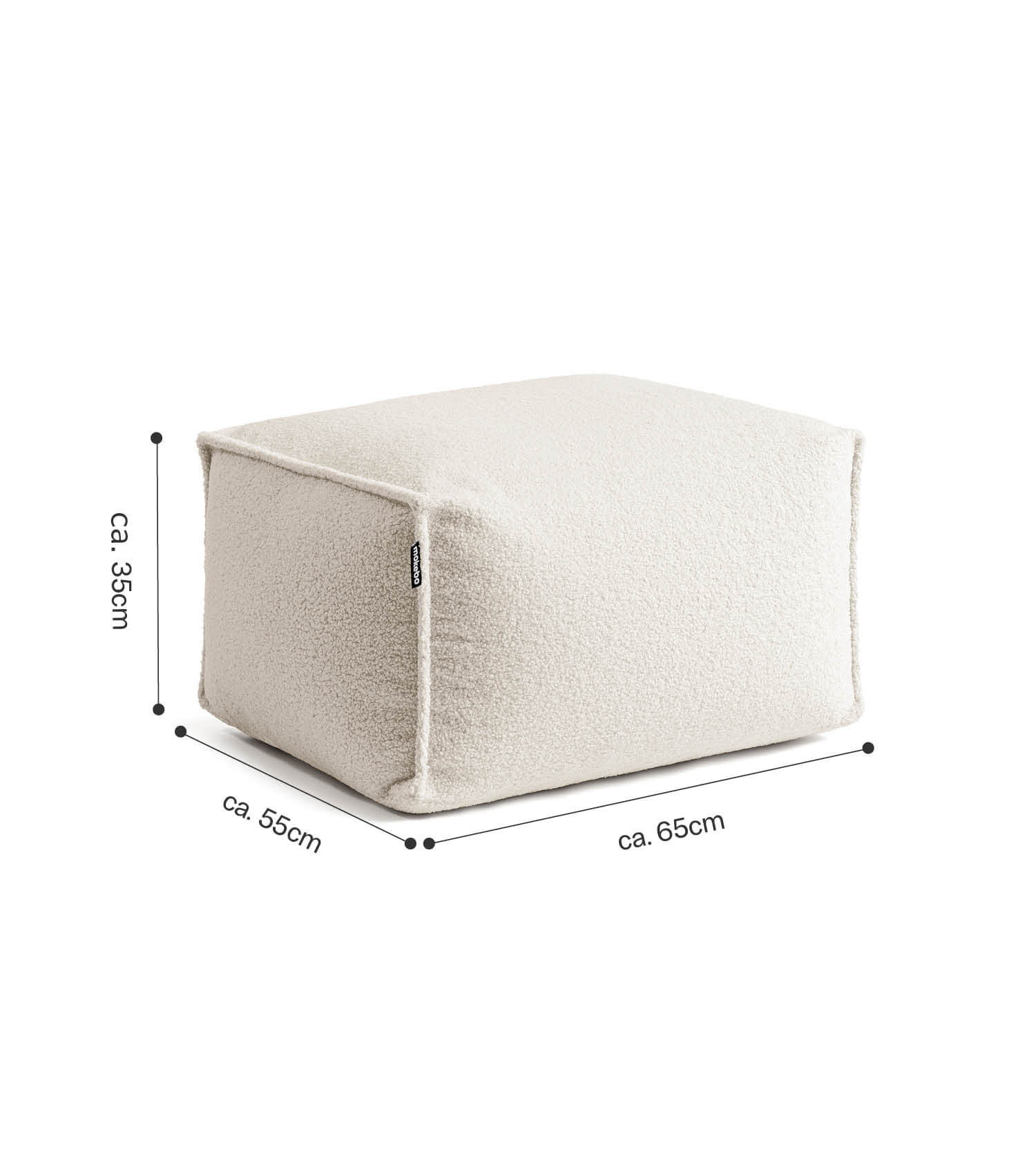 mokebo® 'Block' Bouclé Pouf Hocker Sitzhocker Bodenkissen