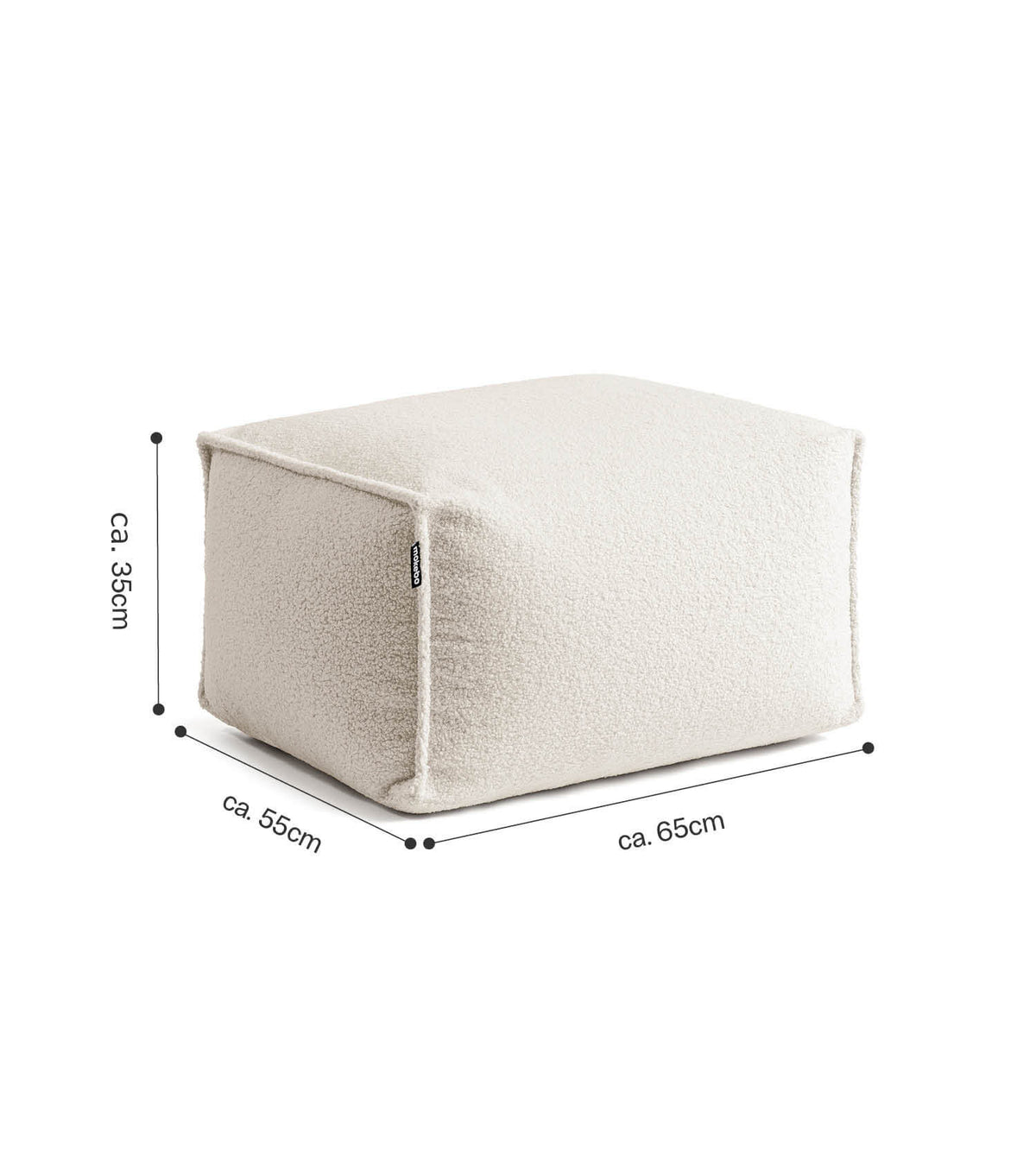 mokebo® 'Block' Bouclé pouf footstool seat cushion floor cushion