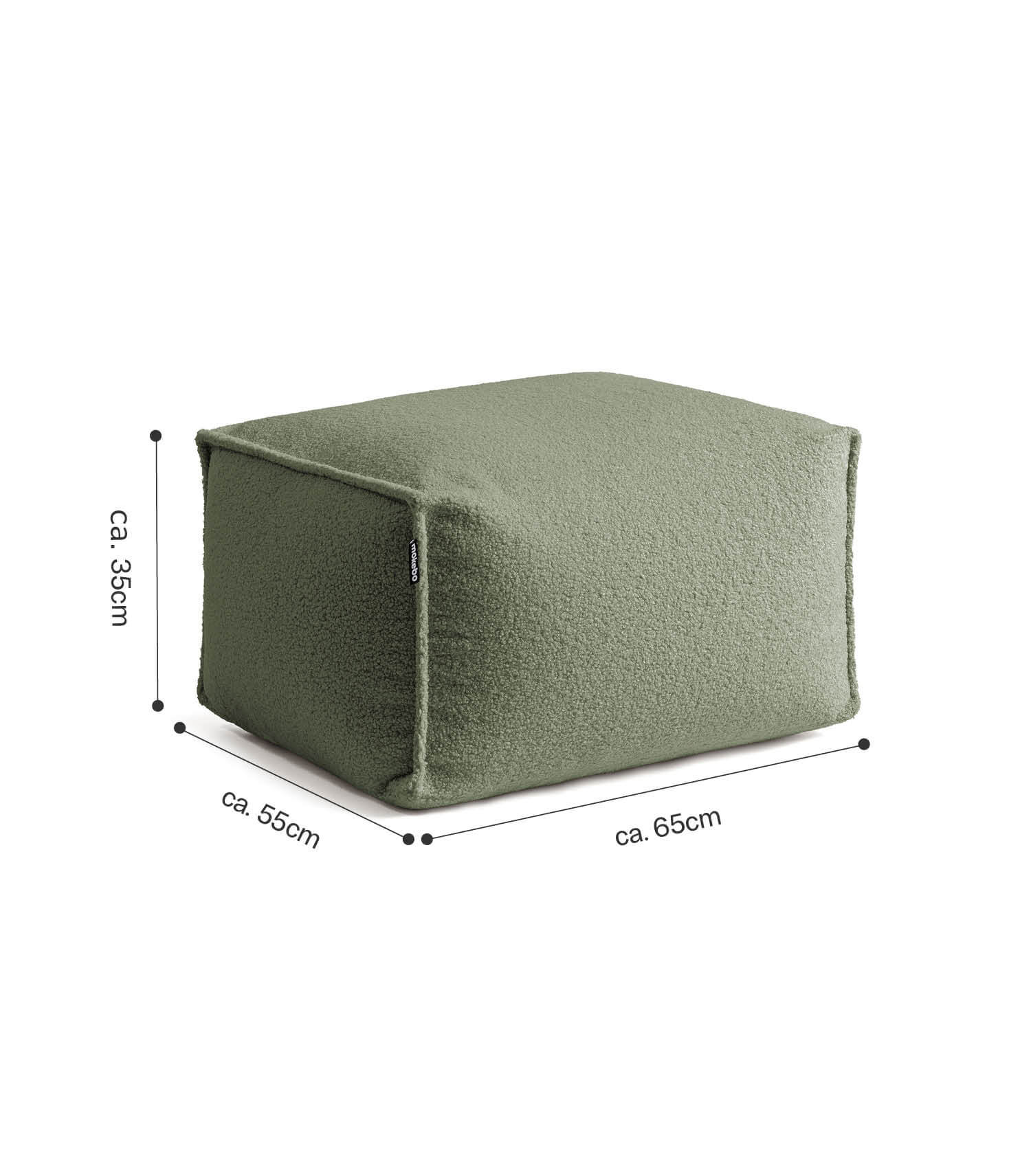 mokebo® 'Block' Bouclé Pouf Hocker Sitzhocker Bodenkissen