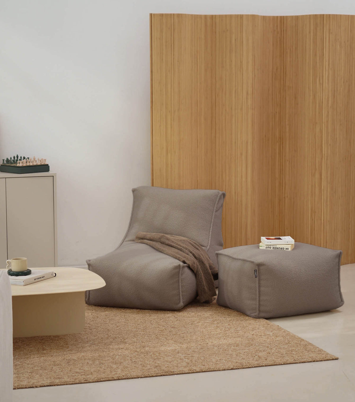 mokebo® 'Doze' Bouclé zitzak Bean Bag relaxplek leesfauteuil