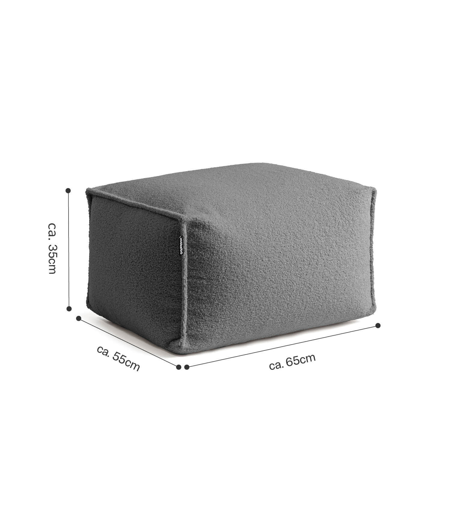 mokebo® 'Block' Bouclé Pouf Hocker Sitzhocker Bodenkissen