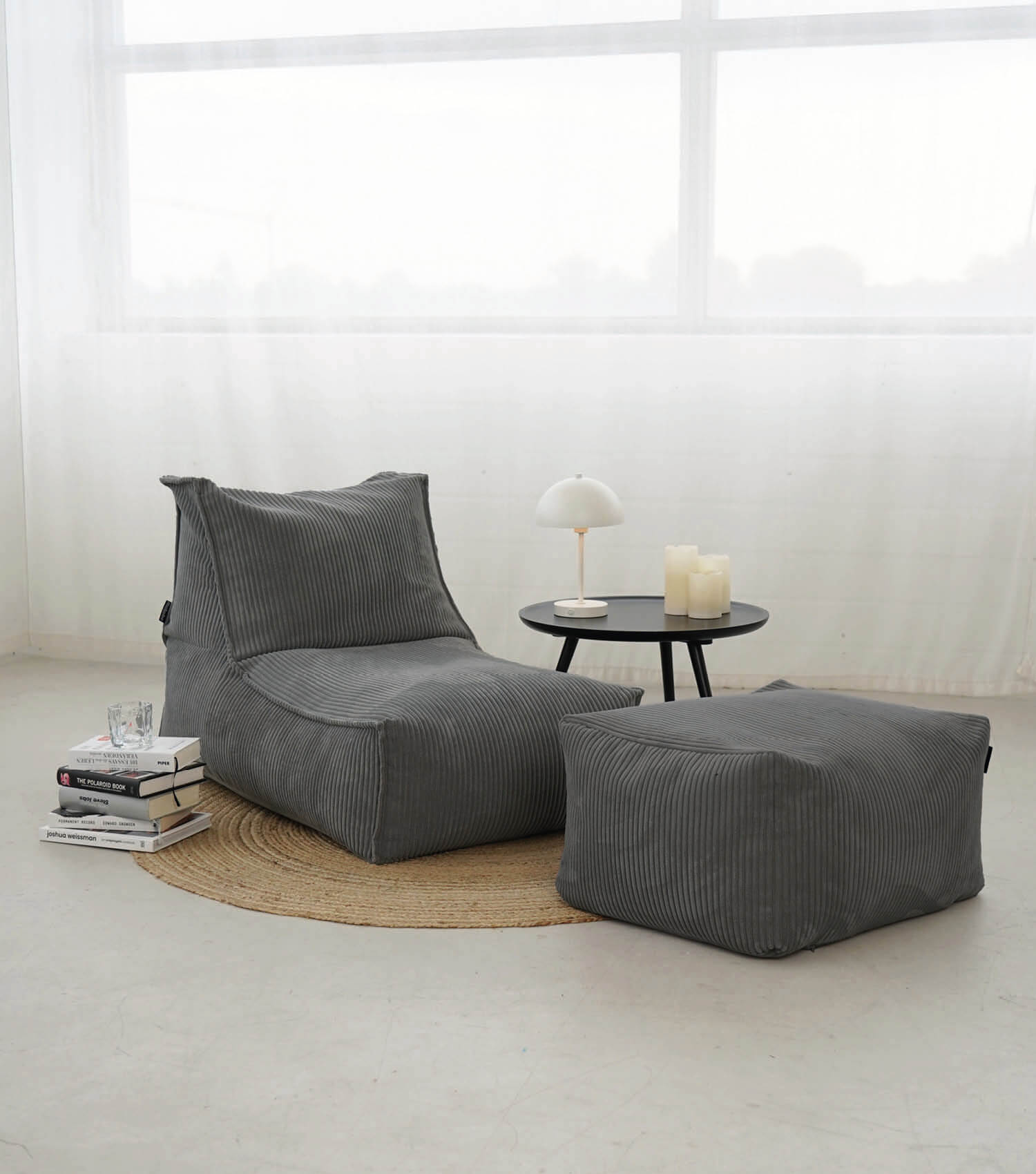 Sitzsack XXL + Pouf für Kinder & Erwachsene mit Füllung 'Der Gelassene'