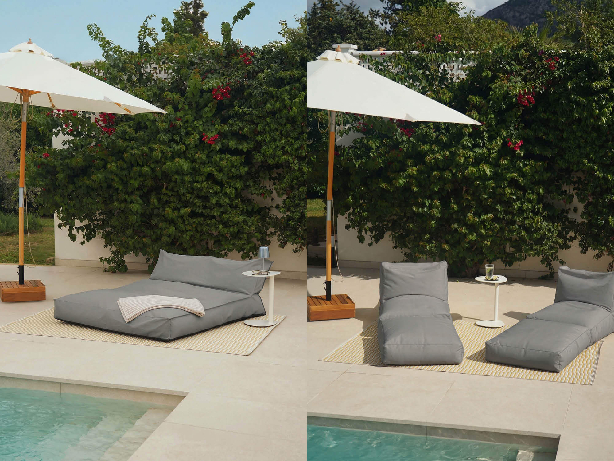 Outdoor Liege und Bett in Anthrazit