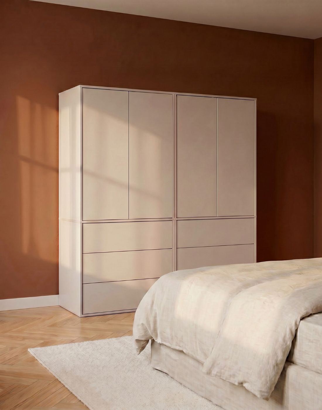 Kledingkast 'Robe' met push-to-open en lades