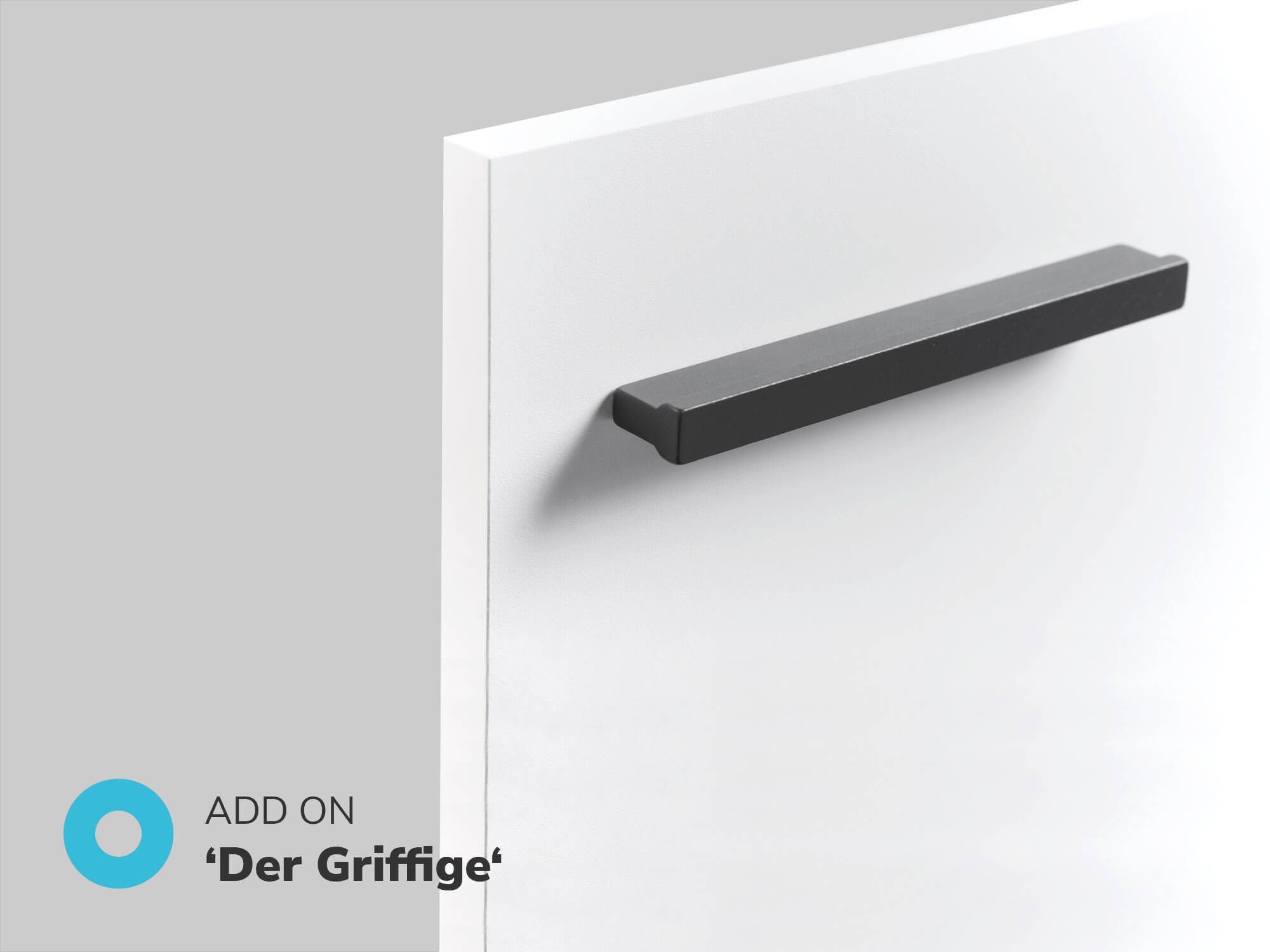 Individualisierbar mit hochwertigen Metallmöbelgriffen