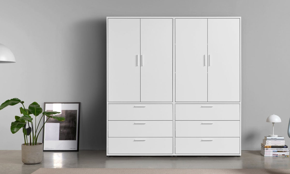 Kleiderschrank weiß 180cm breit