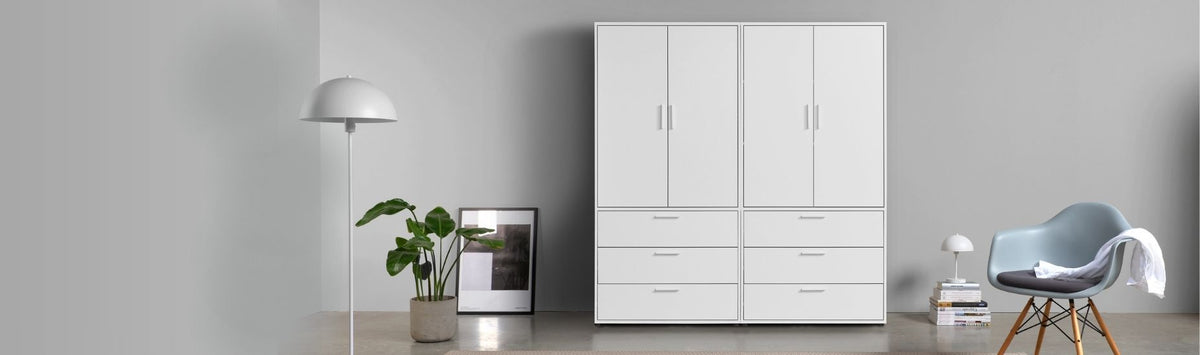 Kleiderschrank 180cm breit weiß