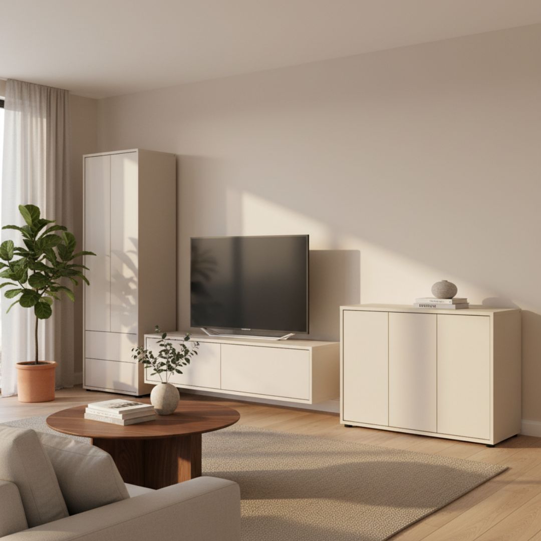 Möbel Set für das Wohnzimmer in Greige