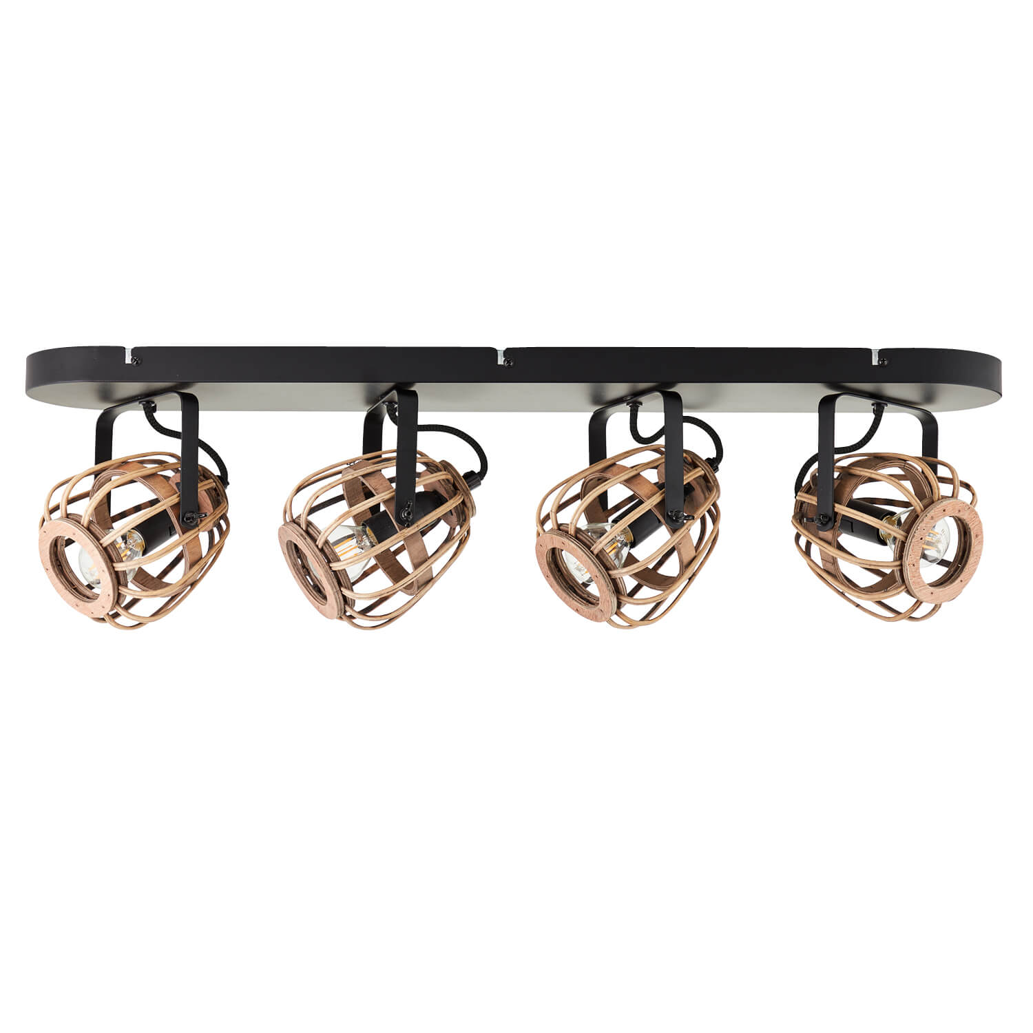 Deckenlampe Boho Style Rattan 'Die Natürliche' dimmbarer Deckenstrahler 