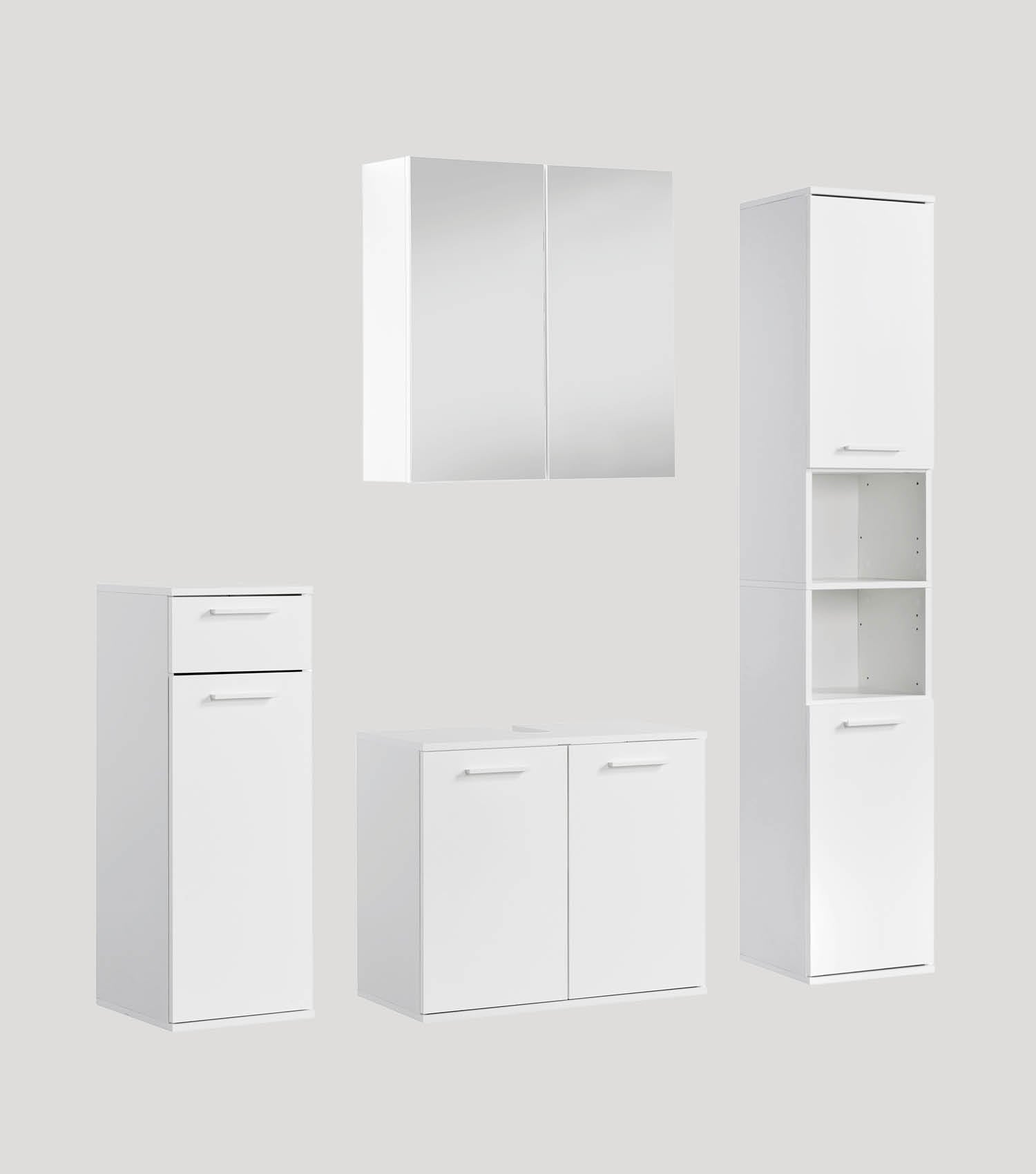 Badmöbel Set Badschrank Set Badschränke Badezimmerschränke Schrank Set#sku_BS6.1-alpw_set
