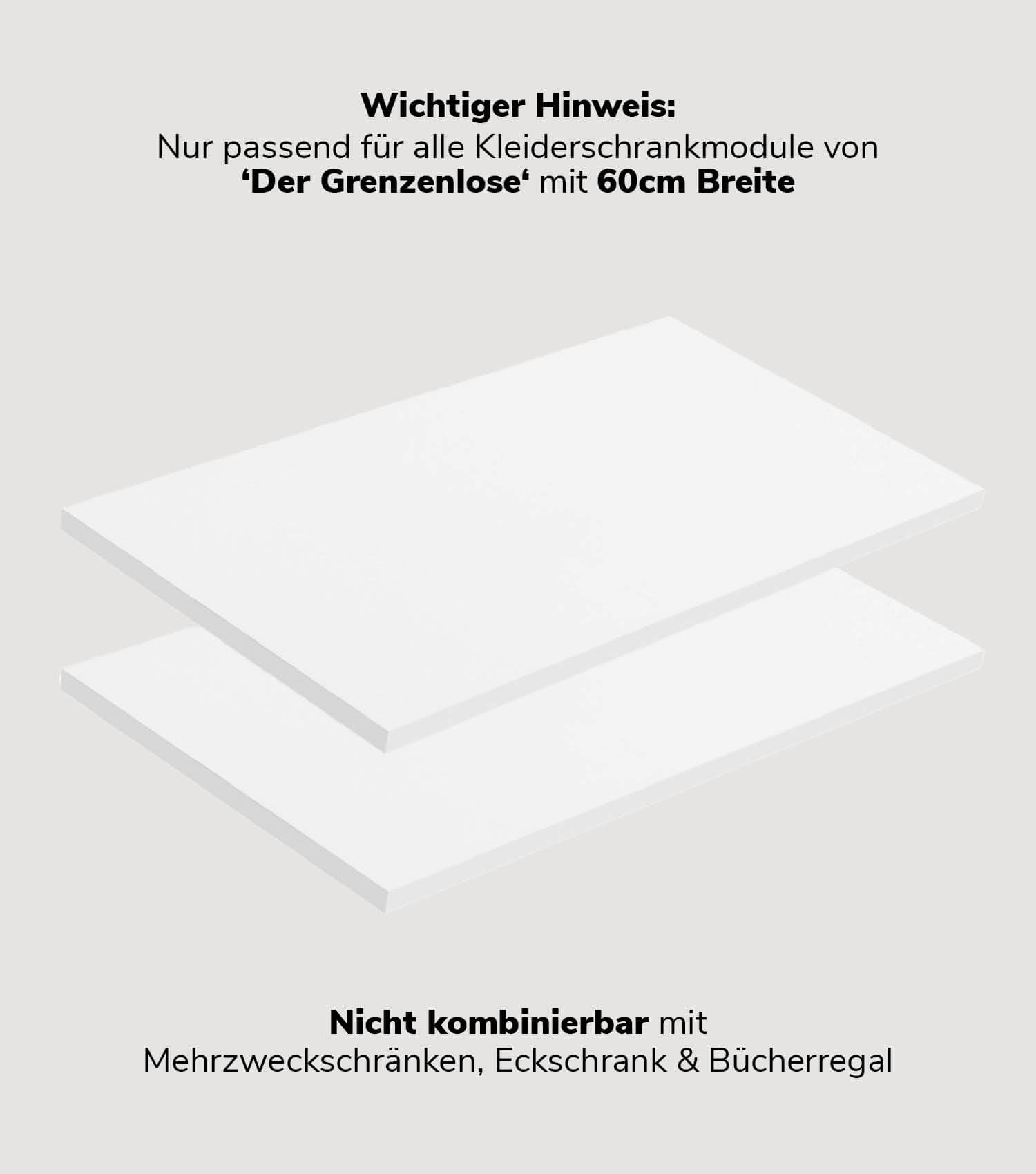 Einlegeböden Kleiderschrank Garderobenschrank Regalbretter Schrank #sku_EB3.2_60-w