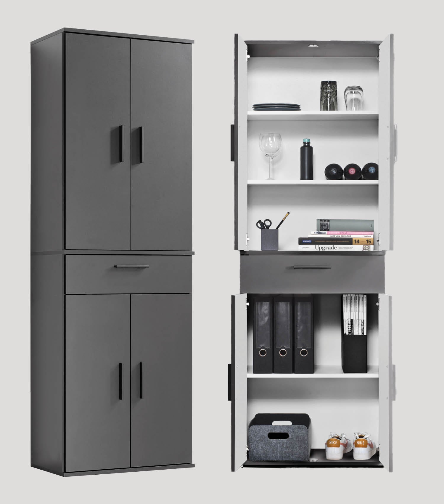 Mehrzweckschrank + Schubladen 'Der Praktische' Aktenschrank Schuhschrank#sku_MS4.1ant-ms