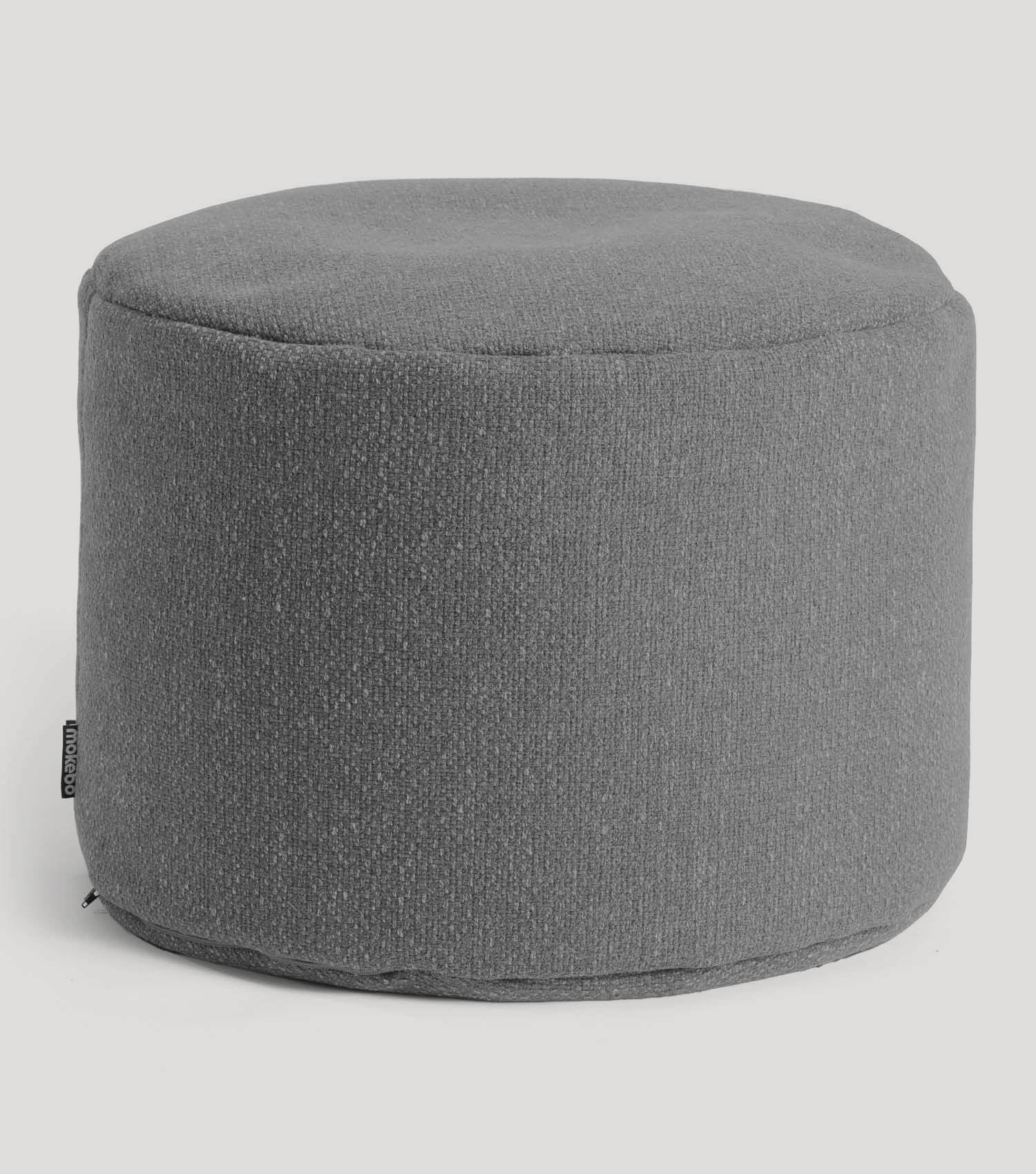 Indoor Pouf Hocker Sitzkissen Bodenkissen 'Der Ruhepouf' Fußhocker rund#sku_PF1grace-007grau