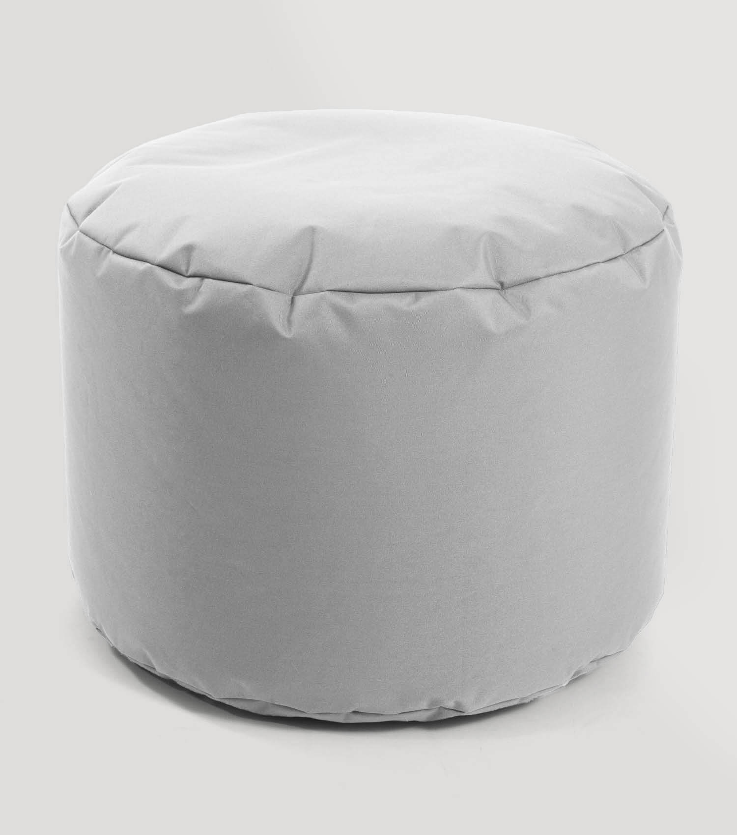 Outdoor Pouf Hocker Sitzkissen Bodenkissen 'Der Ruhepouf' Fußhocker rund#sku_PF1out-003grau