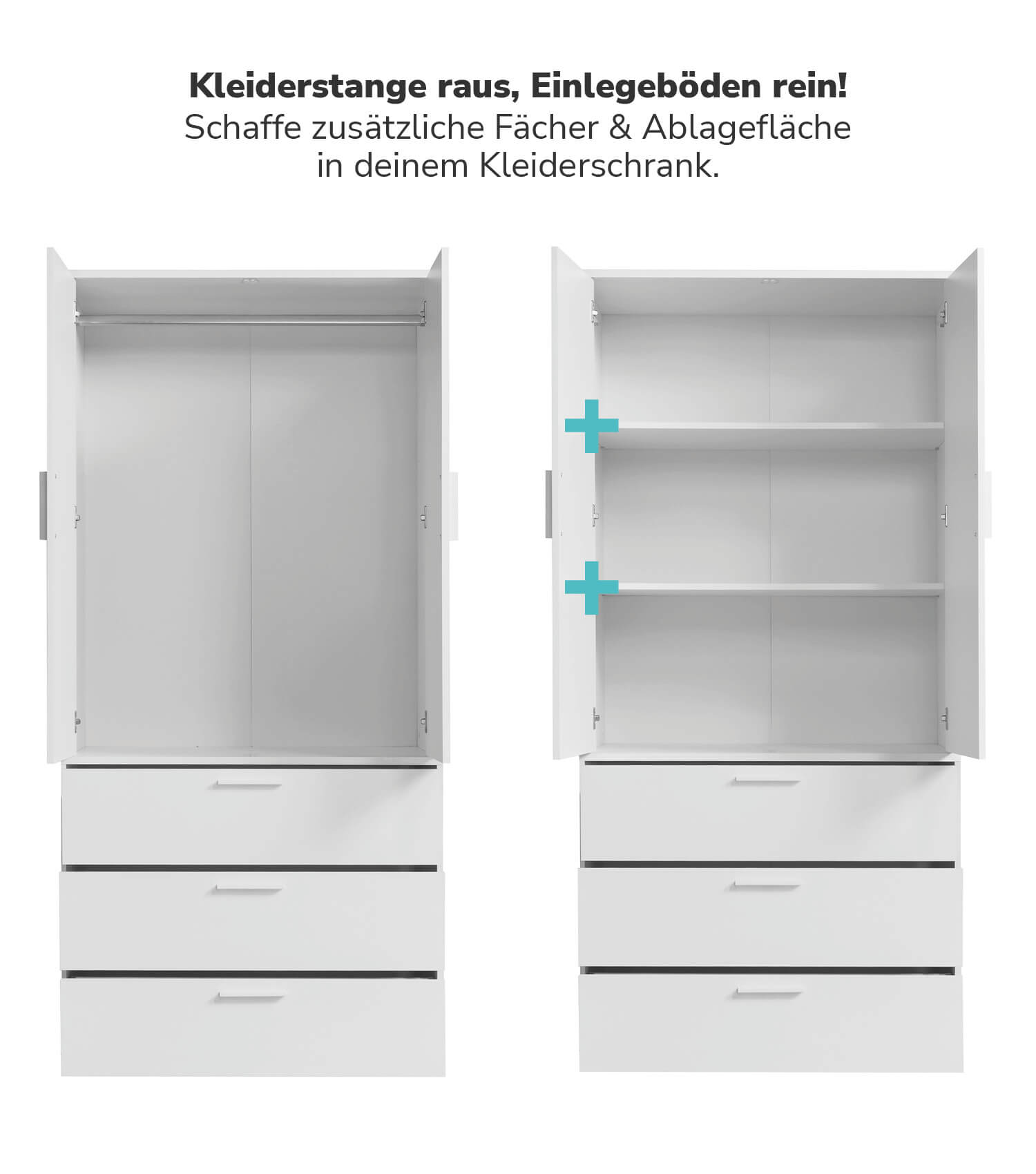 Einlegeböden Kleiderschrank Garderobenschrank Regalbretter Schrank 