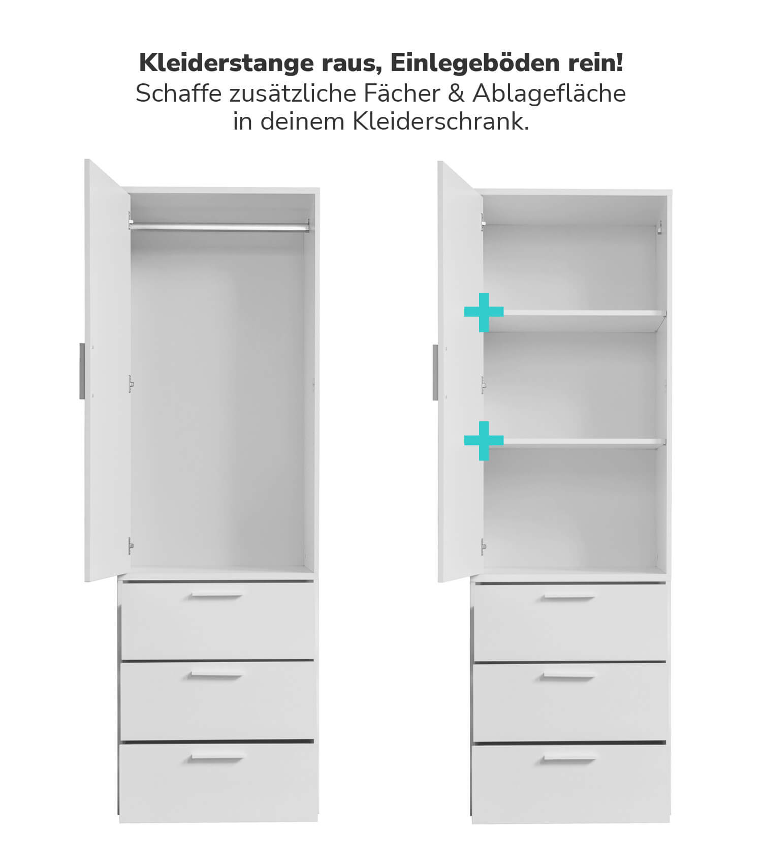 Einlegeböden Kleiderschrank Garderobenschrank Regalbretter Schrank 