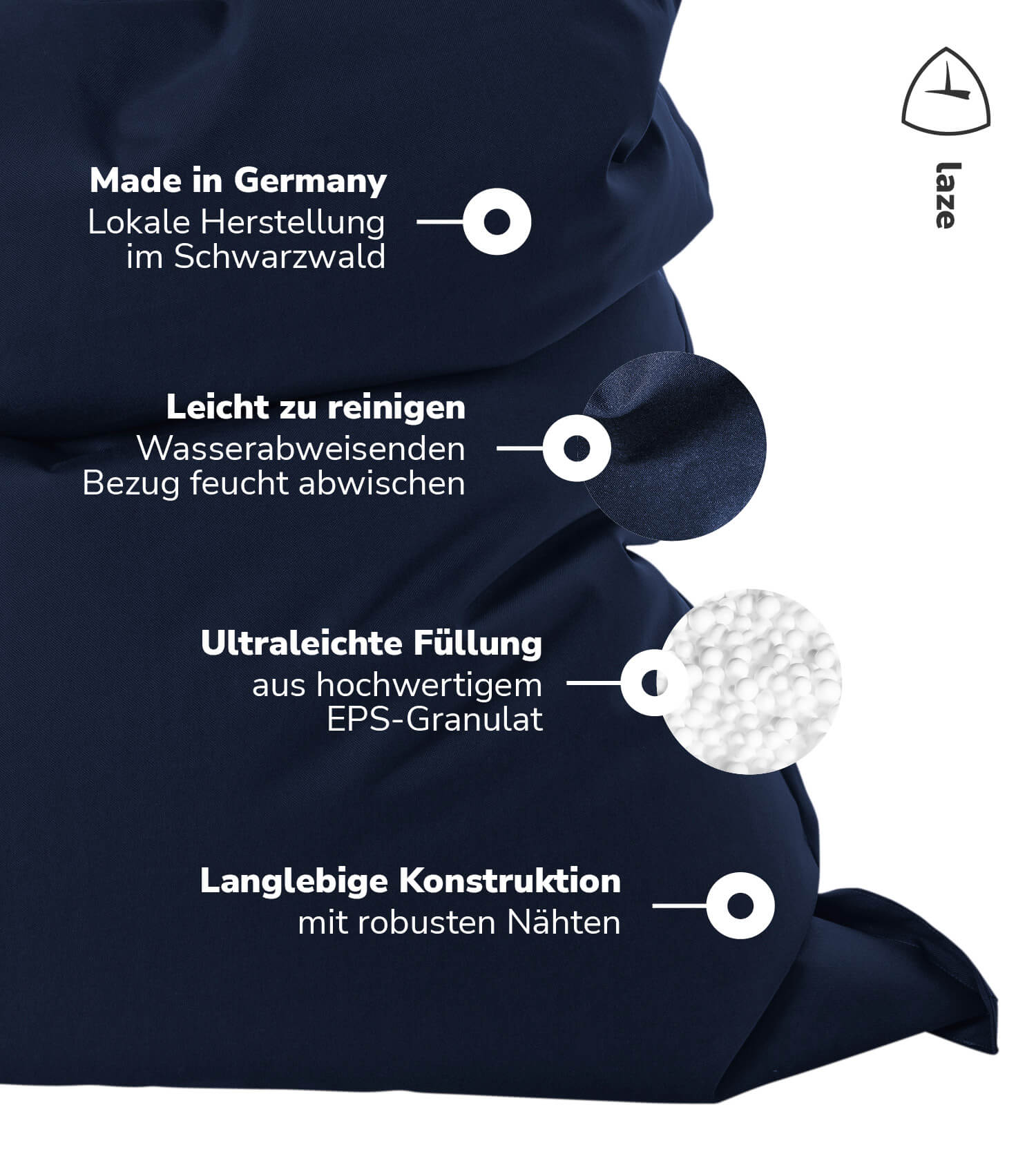 Sitzsack XXL Bean Bag Riesensitzsack Liegekissen Bodenkissen Relaxliege