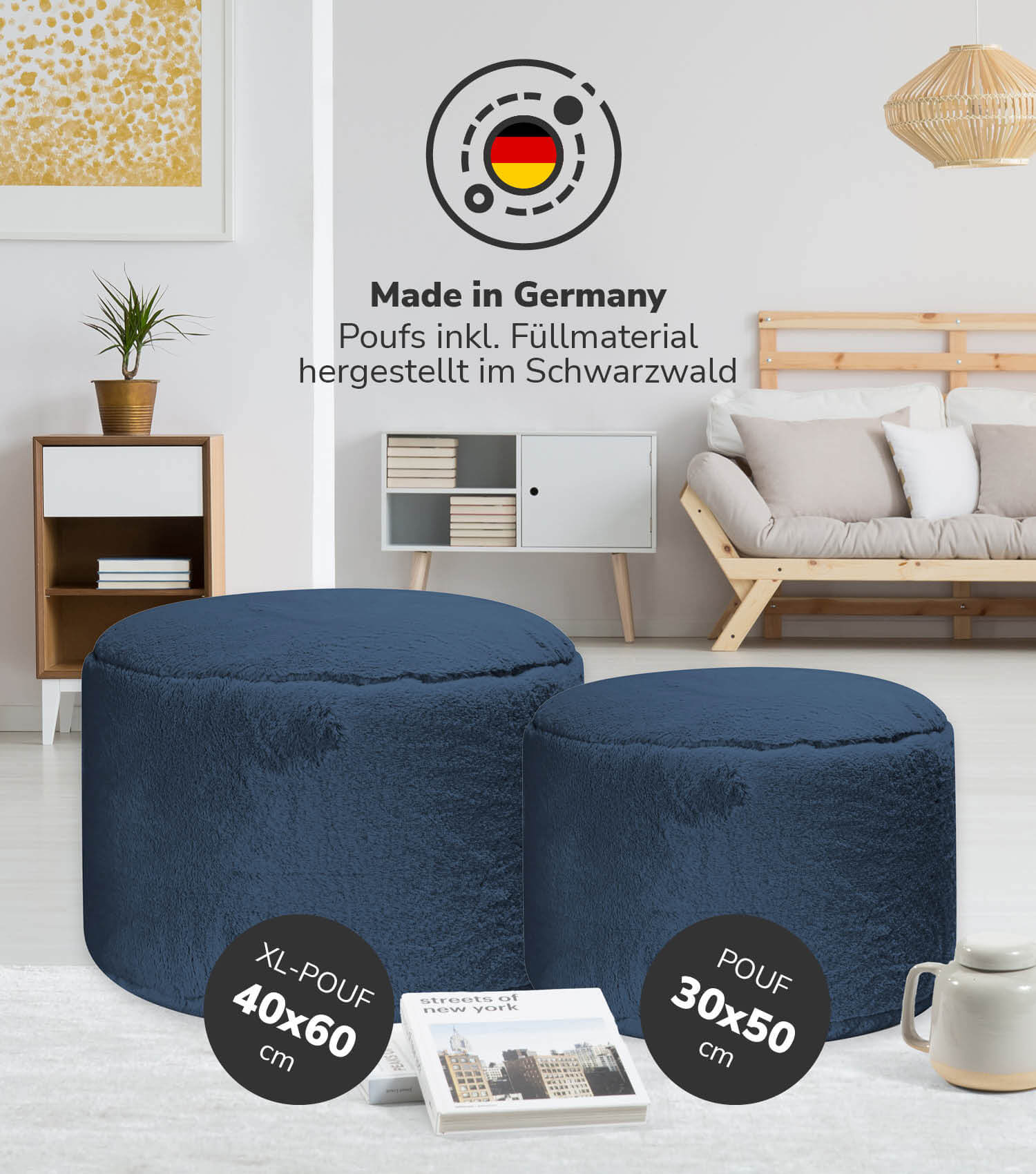 Pouf Hocker Sitzhocker Fußhocker Beistelltisch Sitzpouf Puff Sitzwürfel