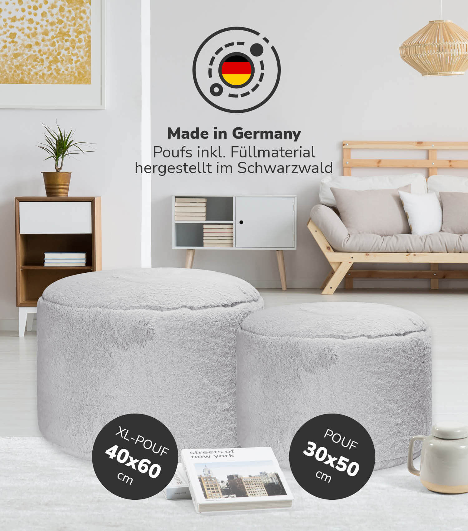 Pouf Hocker Sitzhocker Fußhocker Beistelltisch Sitzpouf Puff Sitzwürfel