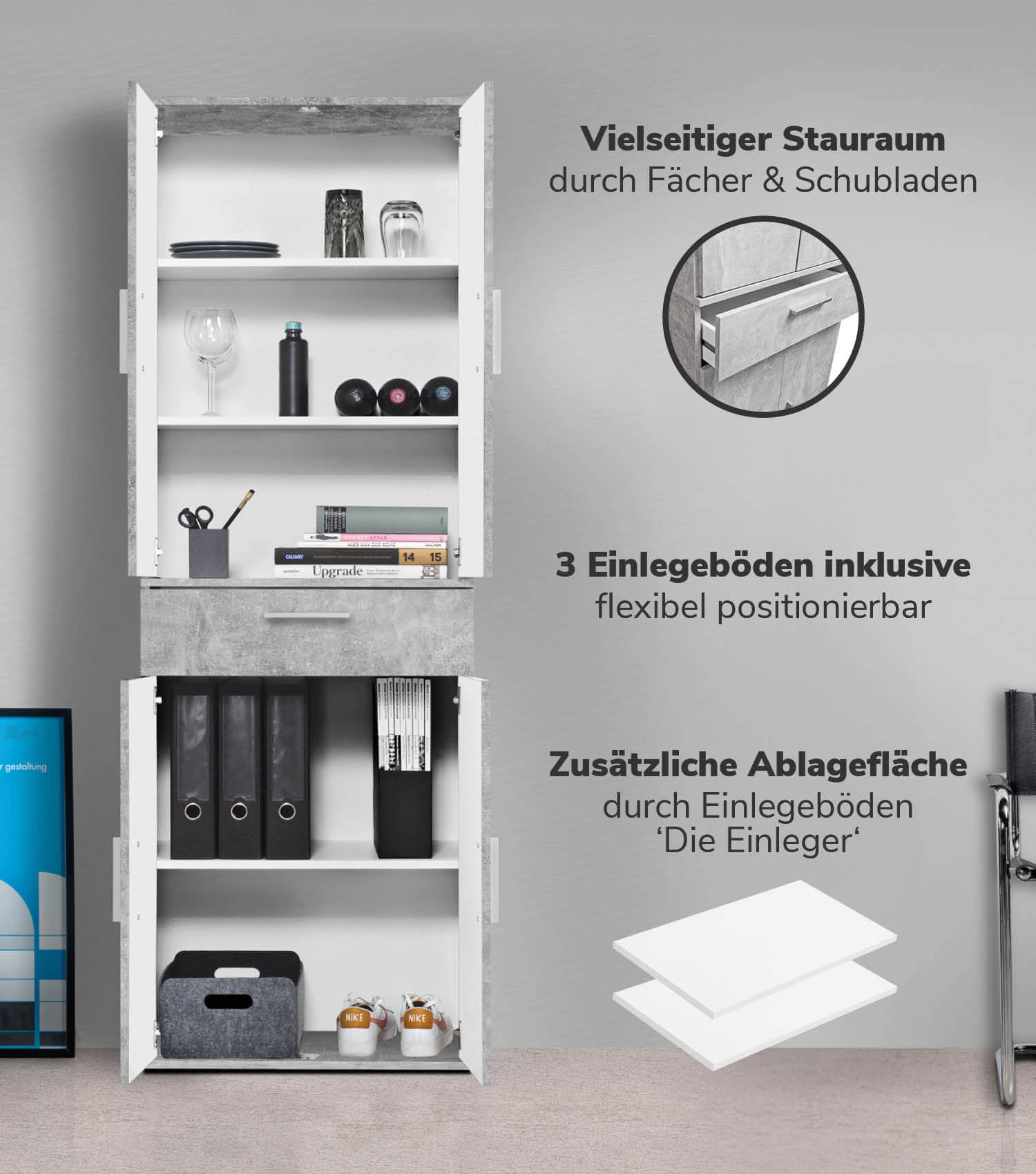 Mehrzweckschrank Set Schrankwand Büroschränke Mehrzweckschränke