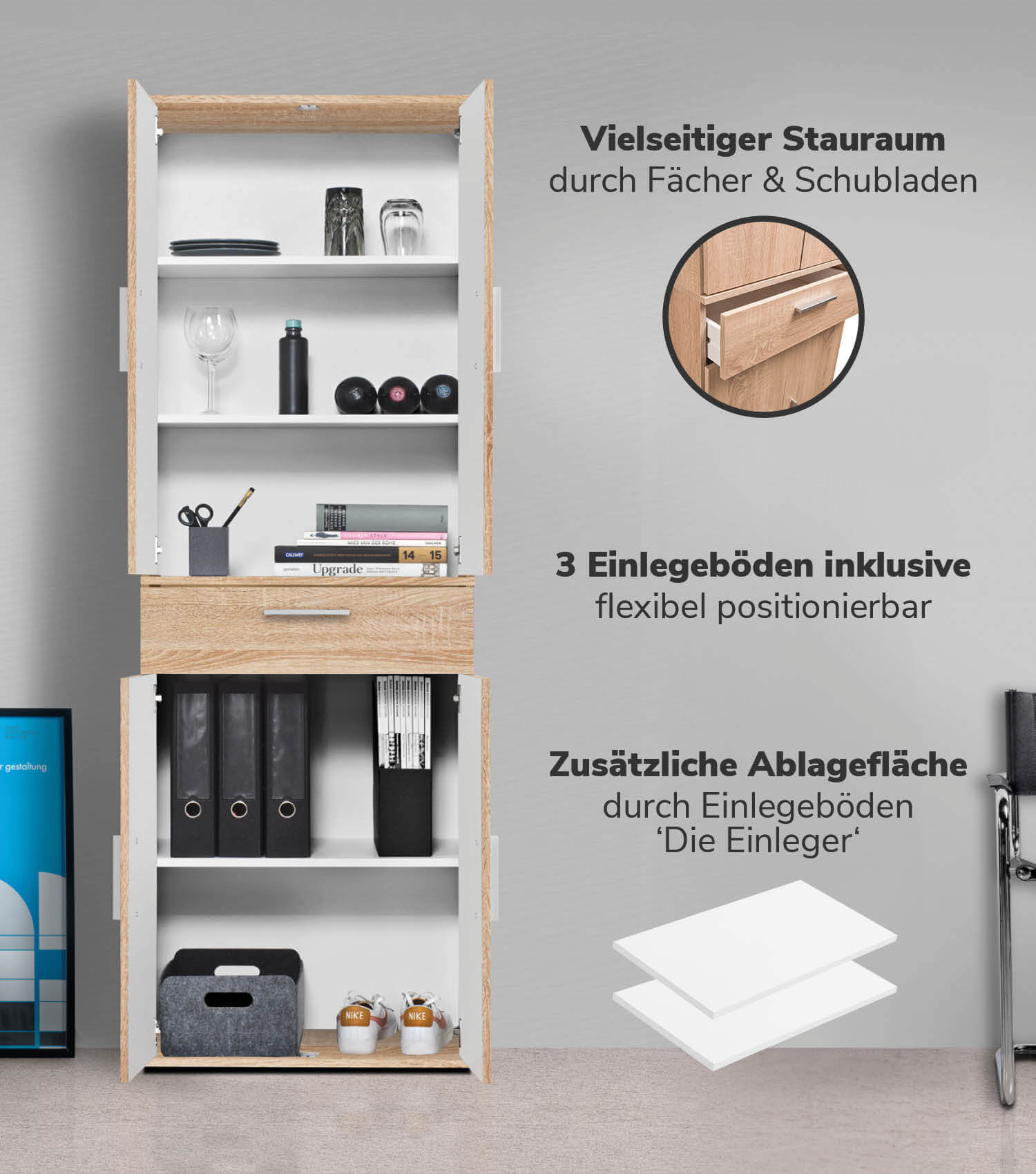 Mehrzweckschrank Set Schrankwand Büroschränke Mehrzweckschränke