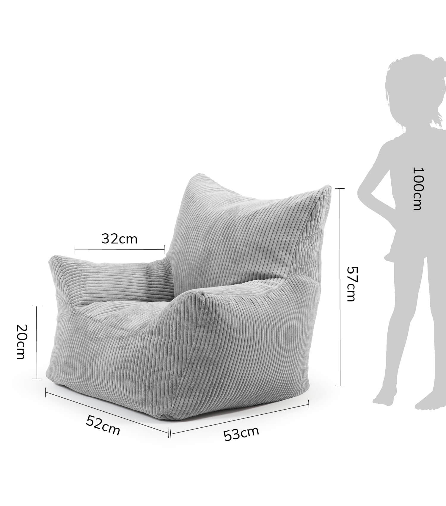 Kinder Sitzack Cord Kindersessel Lesesessel Bodenkissen Kindersitzsack Outdoorsitzsack