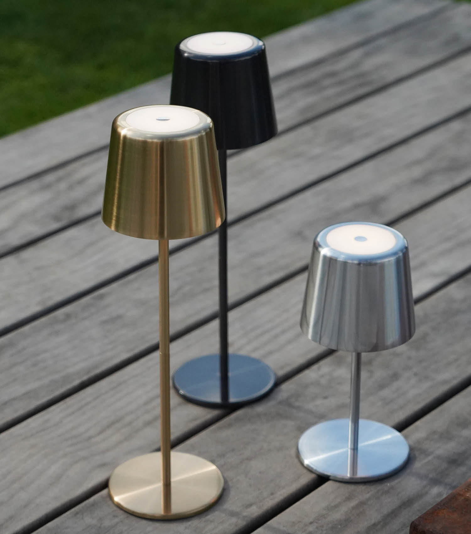 Tischlampe kabellos Akku Tischleuchte dimmbar aufladbar Outdoor Lampe