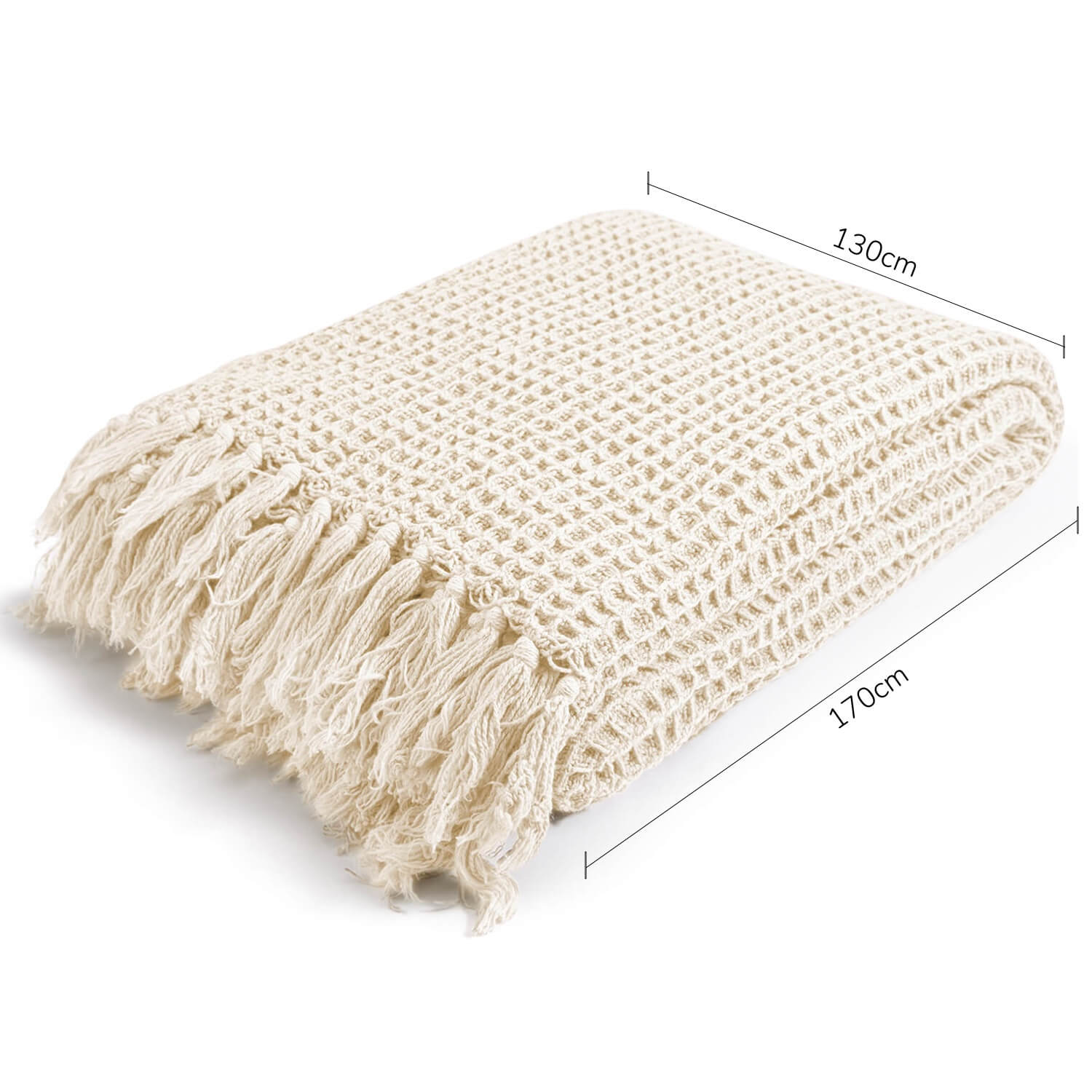 Decke ‘Die Hyggelige’ im Waffelpique Strickdecke & Tagesdecke 